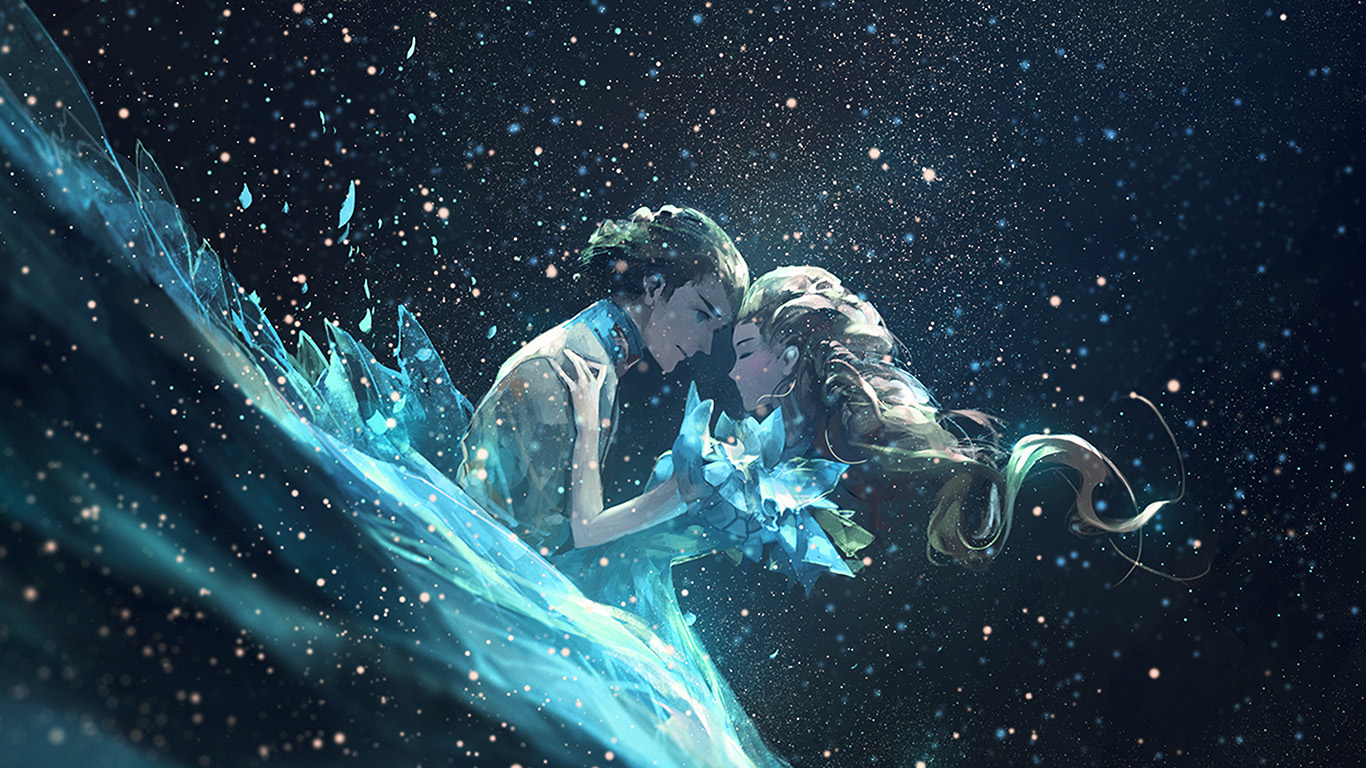 Anime Kiss Love Green Girl Boy