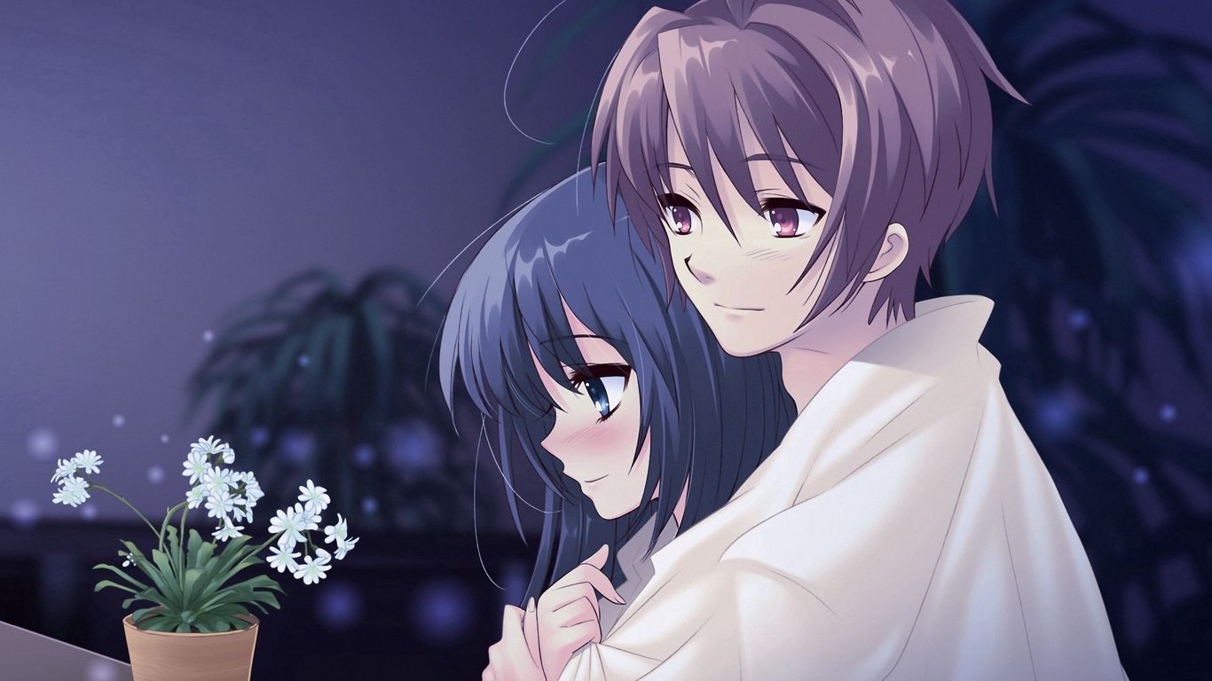 Download wallpaper 1366x768 anime, boy