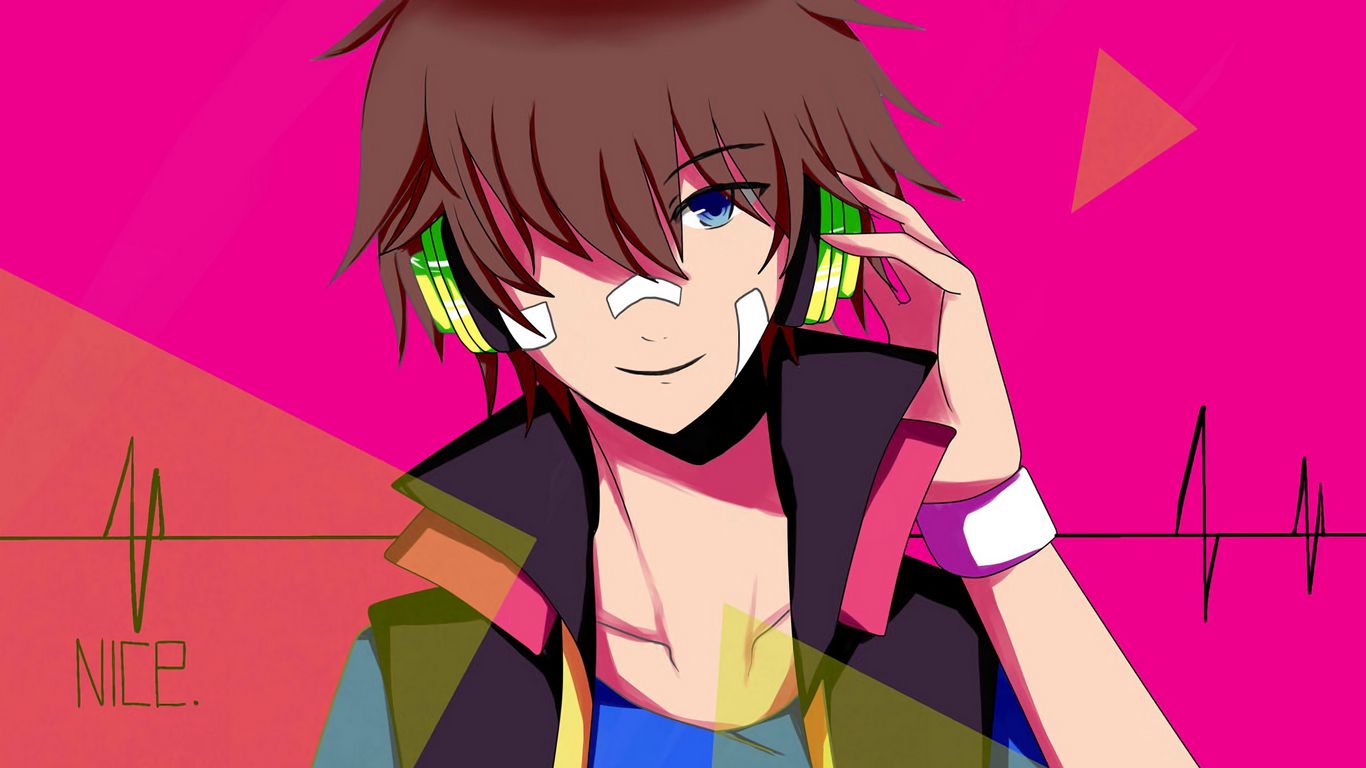 wallpaper 1366x768 guy, anime, art