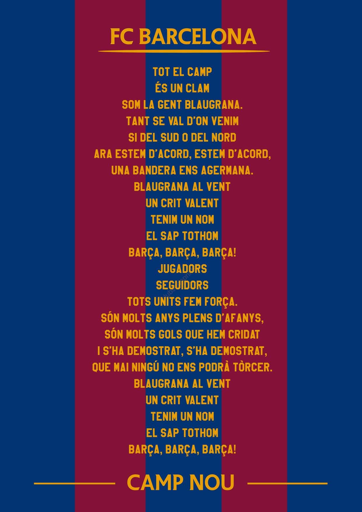 FC Barcelona Anthem Art Print