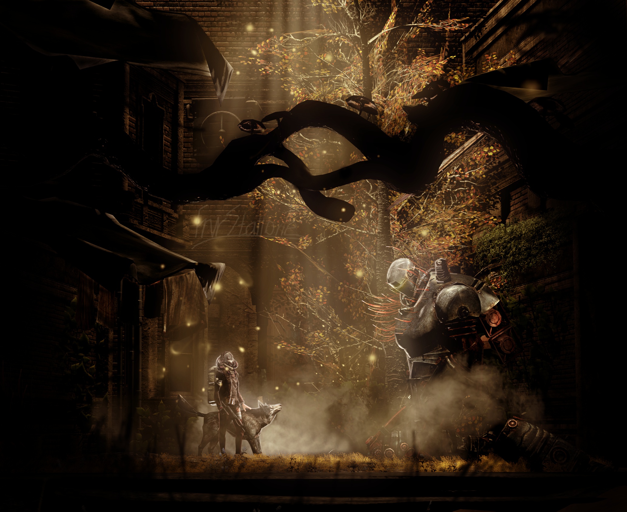 Wallpaper tree, the building, meeting