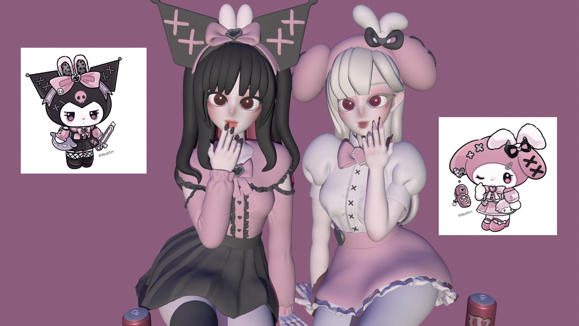 Kuromi & Melody jirai kei