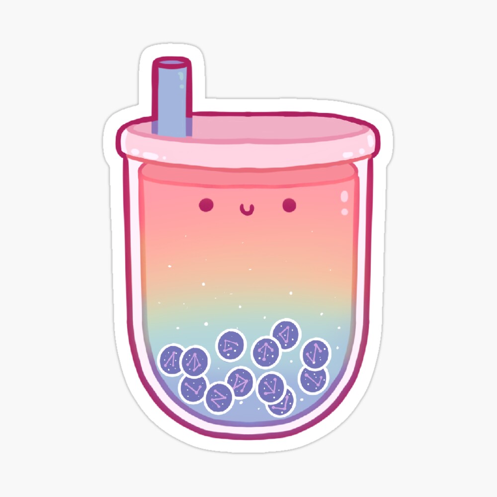 Kawaii Rainbow Bubble Tea Sticker