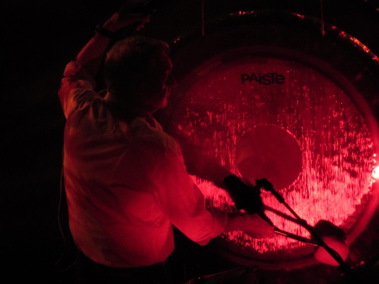Nick Mason hitting the gong at