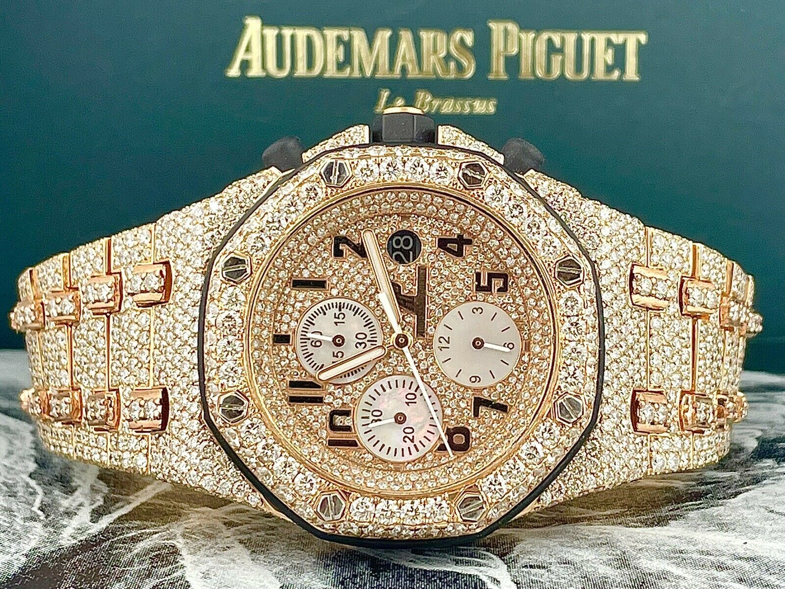 Audemars Piguet Royal Oak Offshore 42mm 18K Rose Gold Iced Out 30ct Diamonds Reference Number 25940OK.OO.D002CA.01 Iced Out Watches