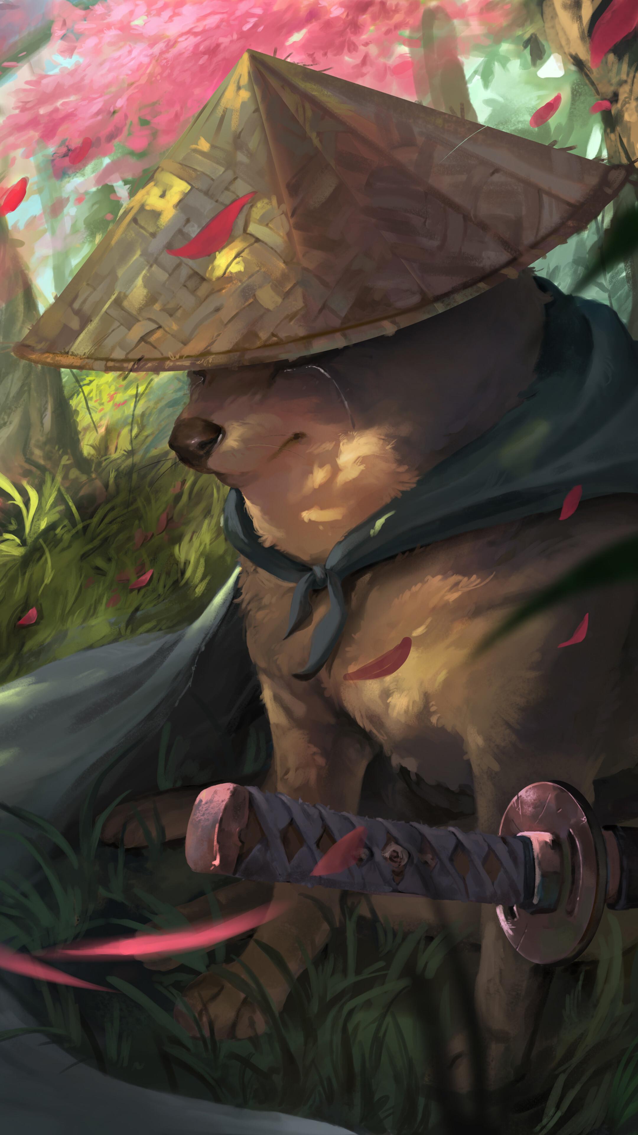 Teary Eyed Shiba Samurai Warrior under