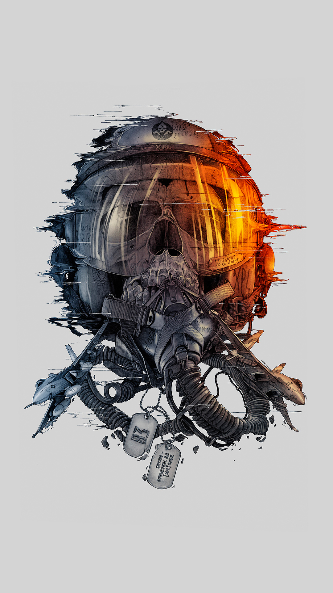 Wallpaper Jet Pilot Skull, Jet Aircraft