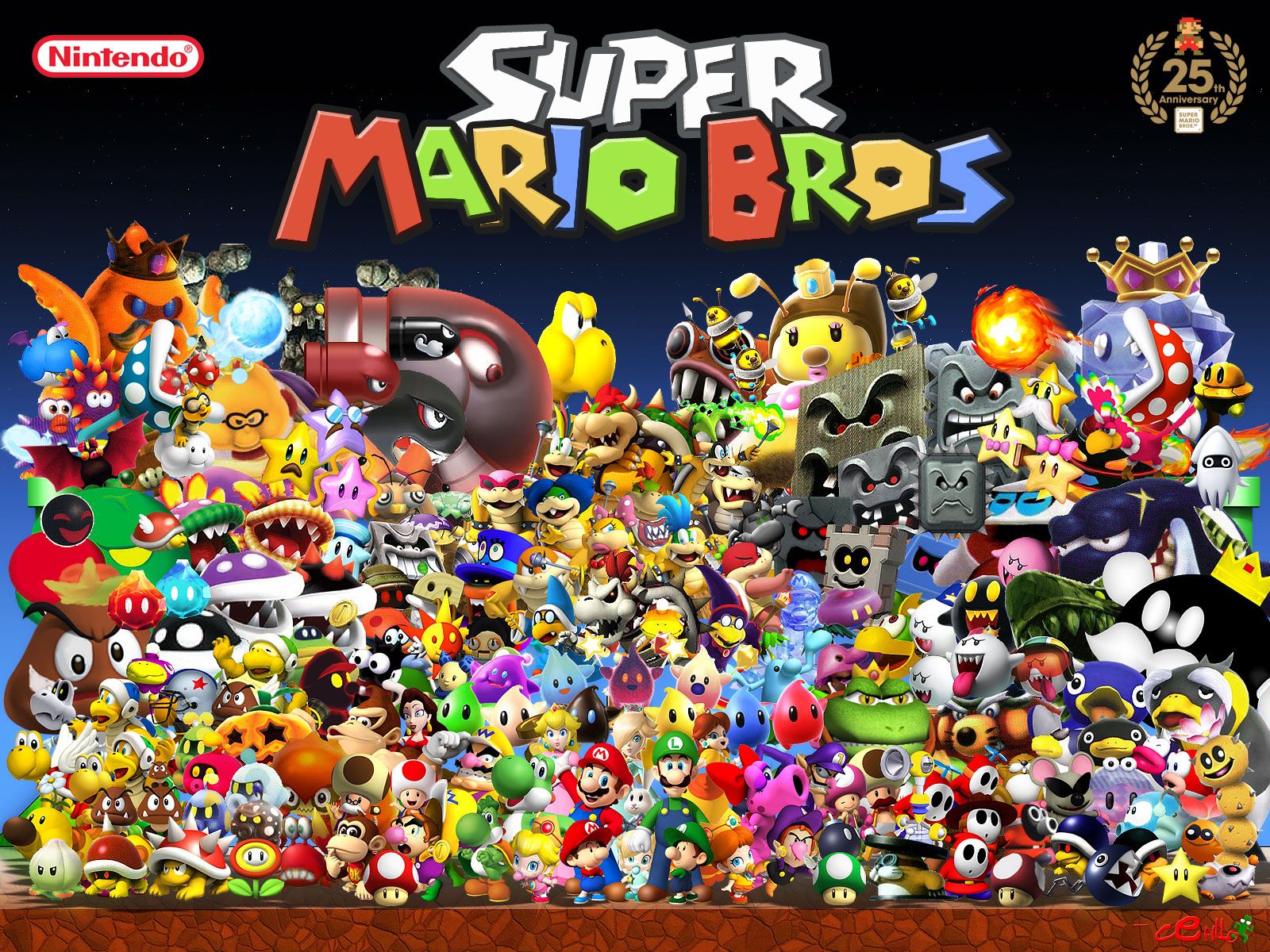 Super Mario Bros Character Wallpaper