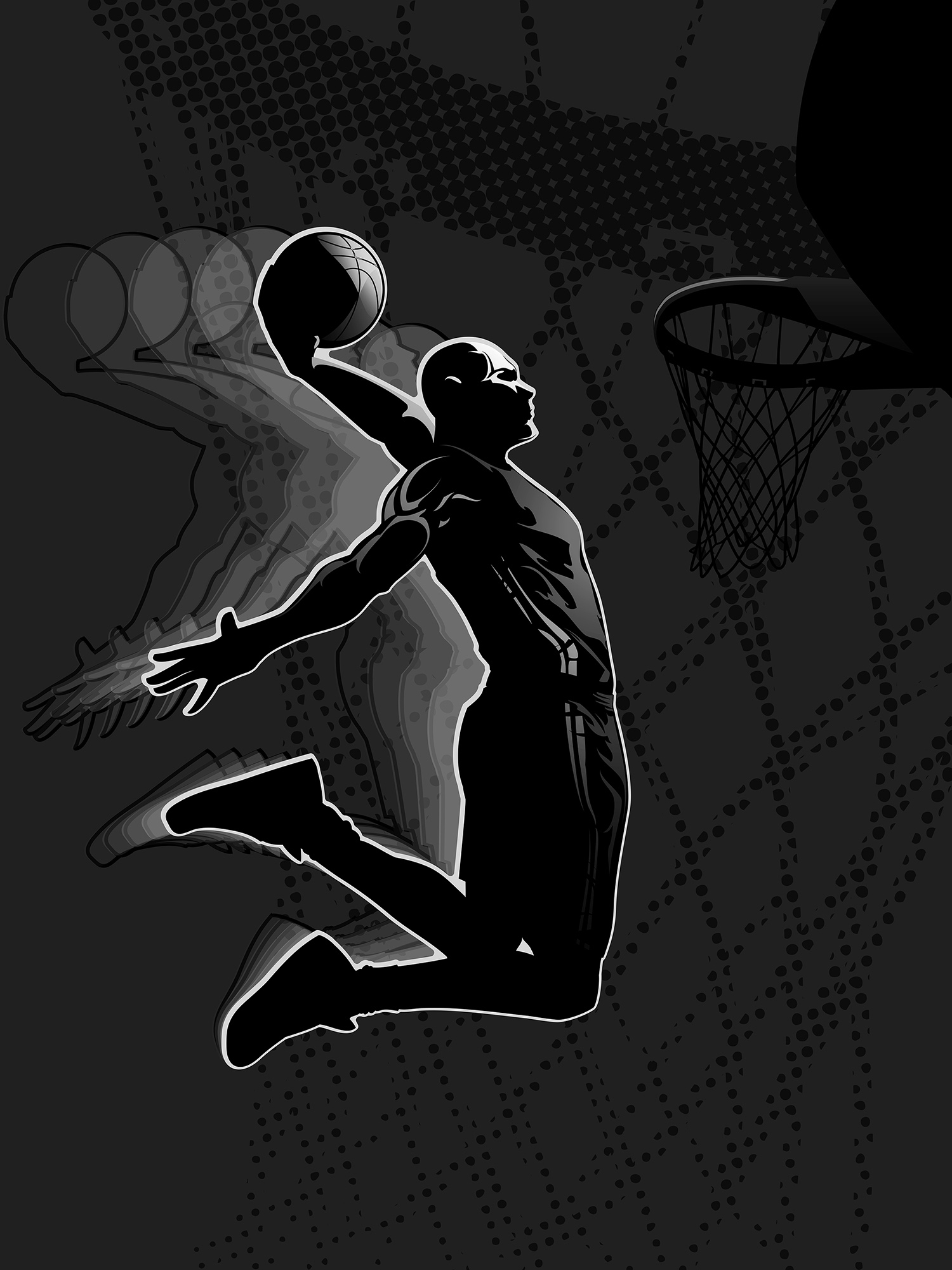 Wallpaper Mural Basketball Slam Dunk