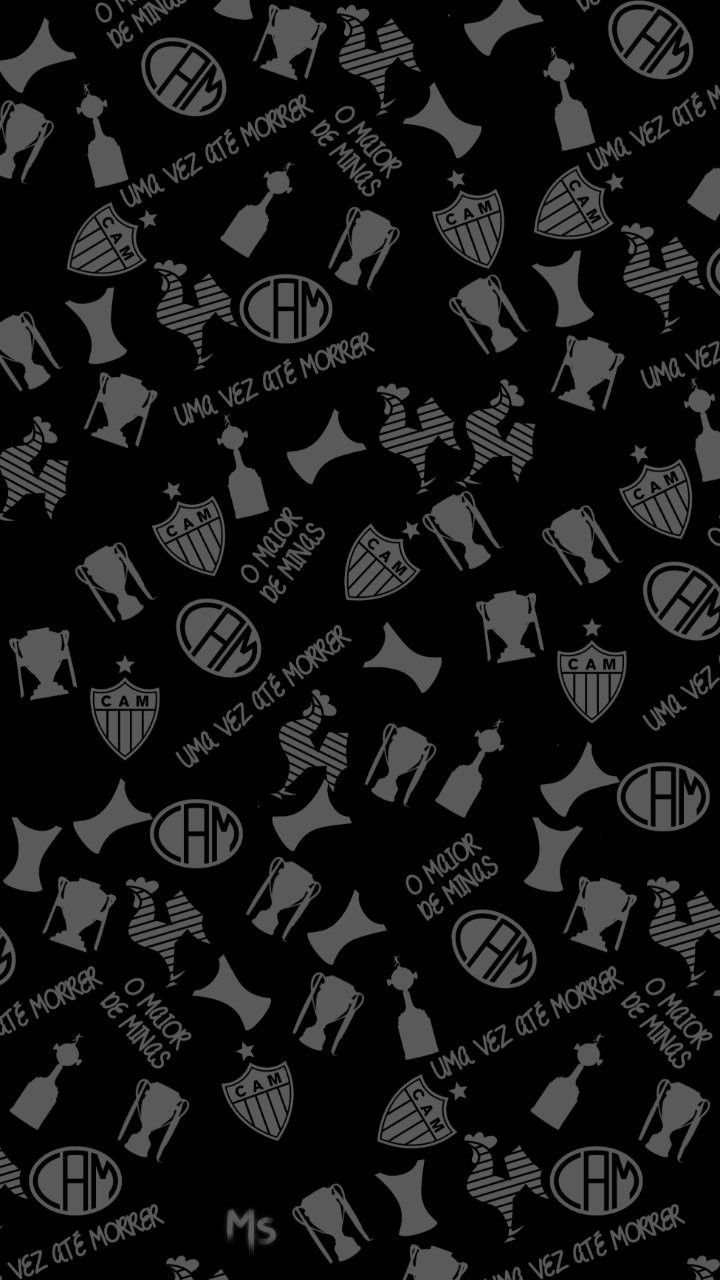 Black and White Wallpaper with Logos