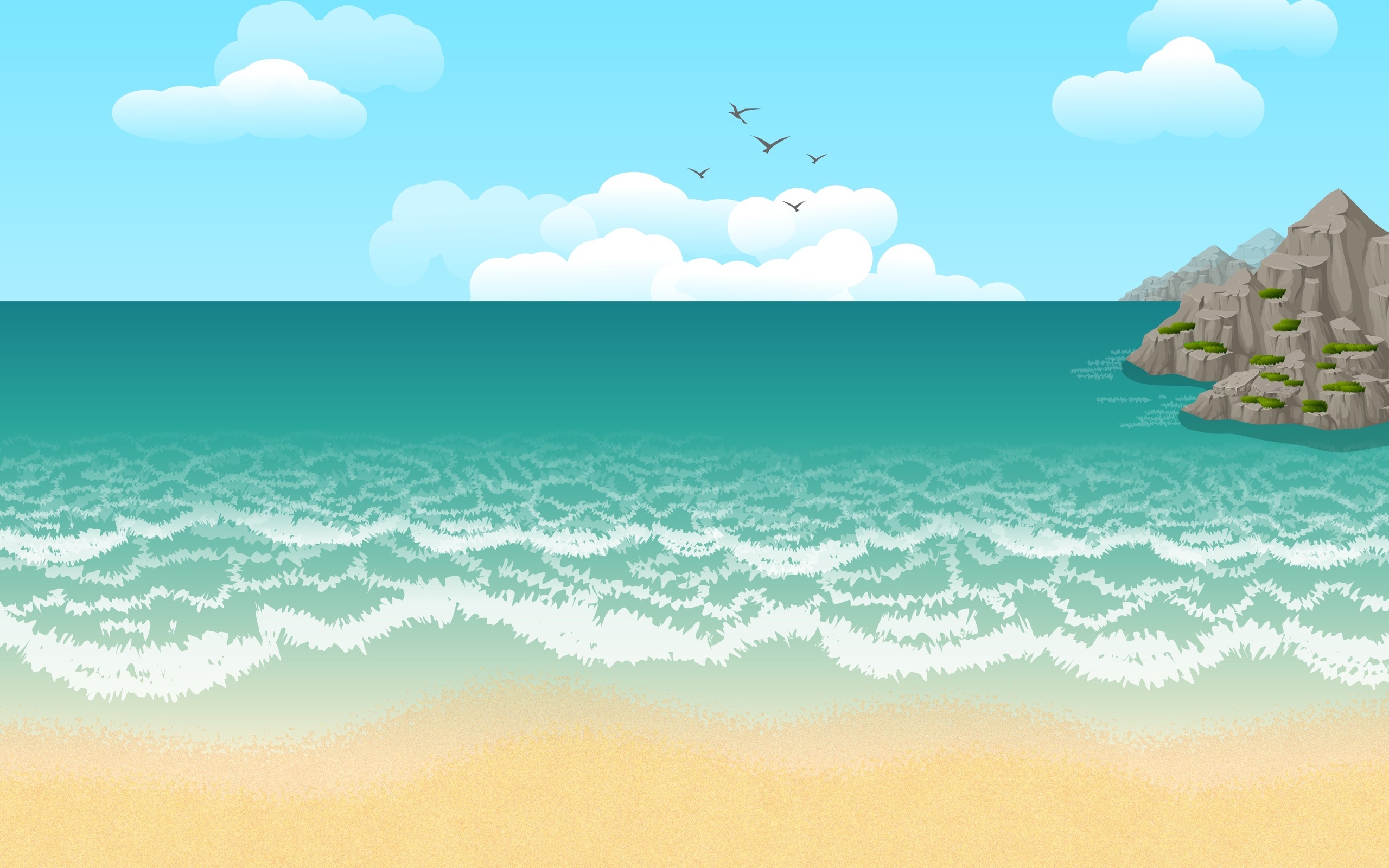 Beach Illustration Wallpaper