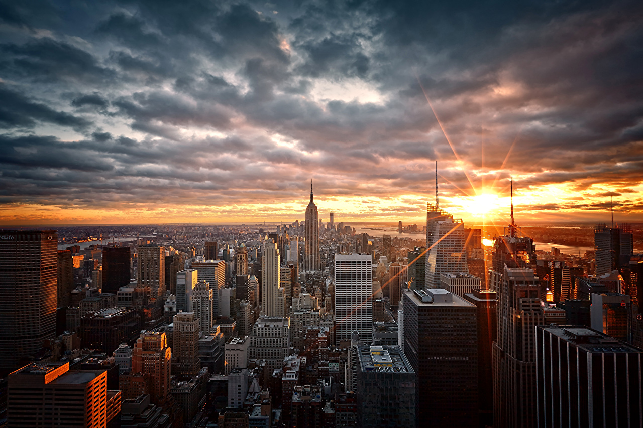 New York City USA Megapolis Manhattan Sky