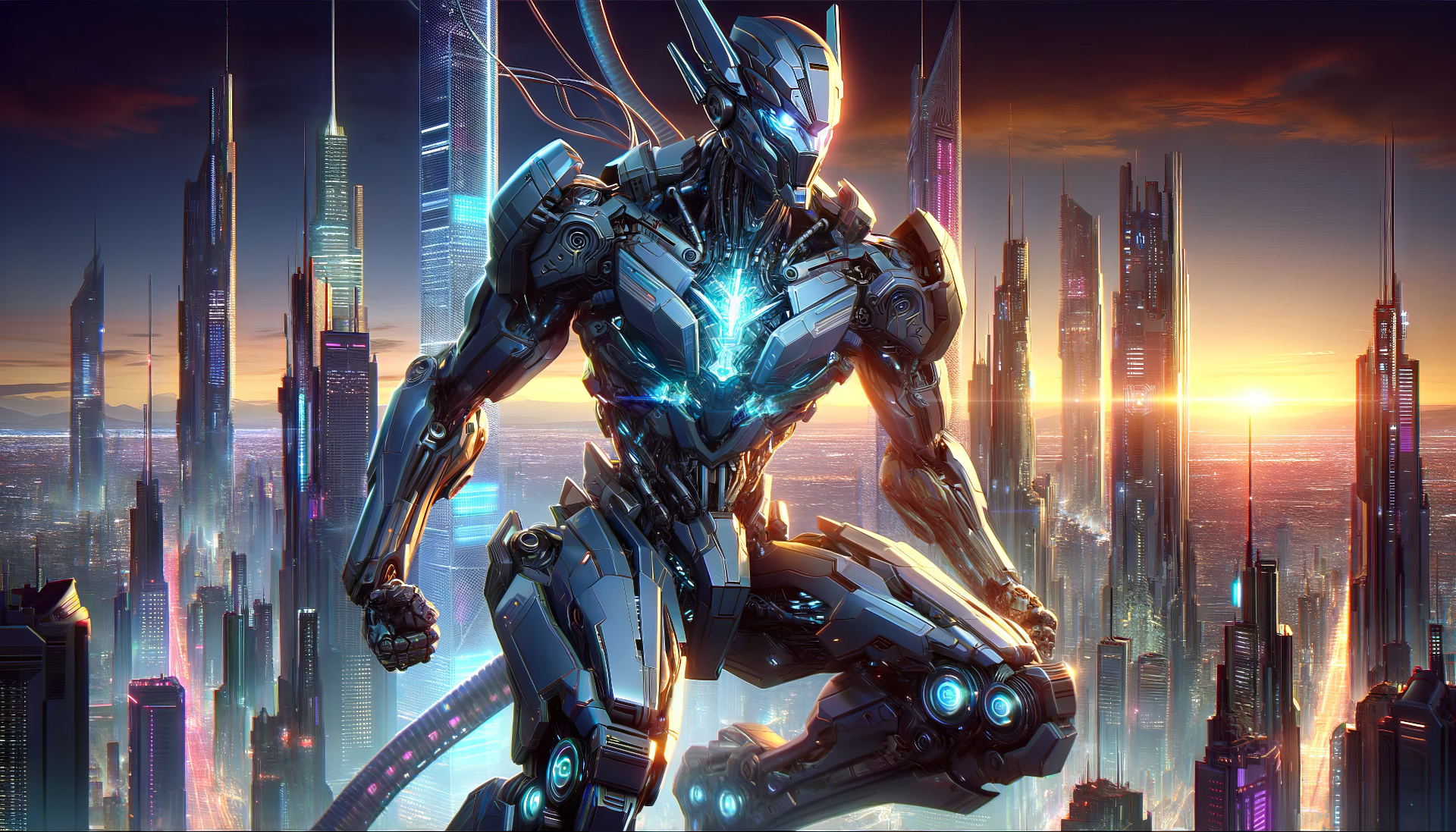 Futuristic Mecha Robot HD Wallpaper