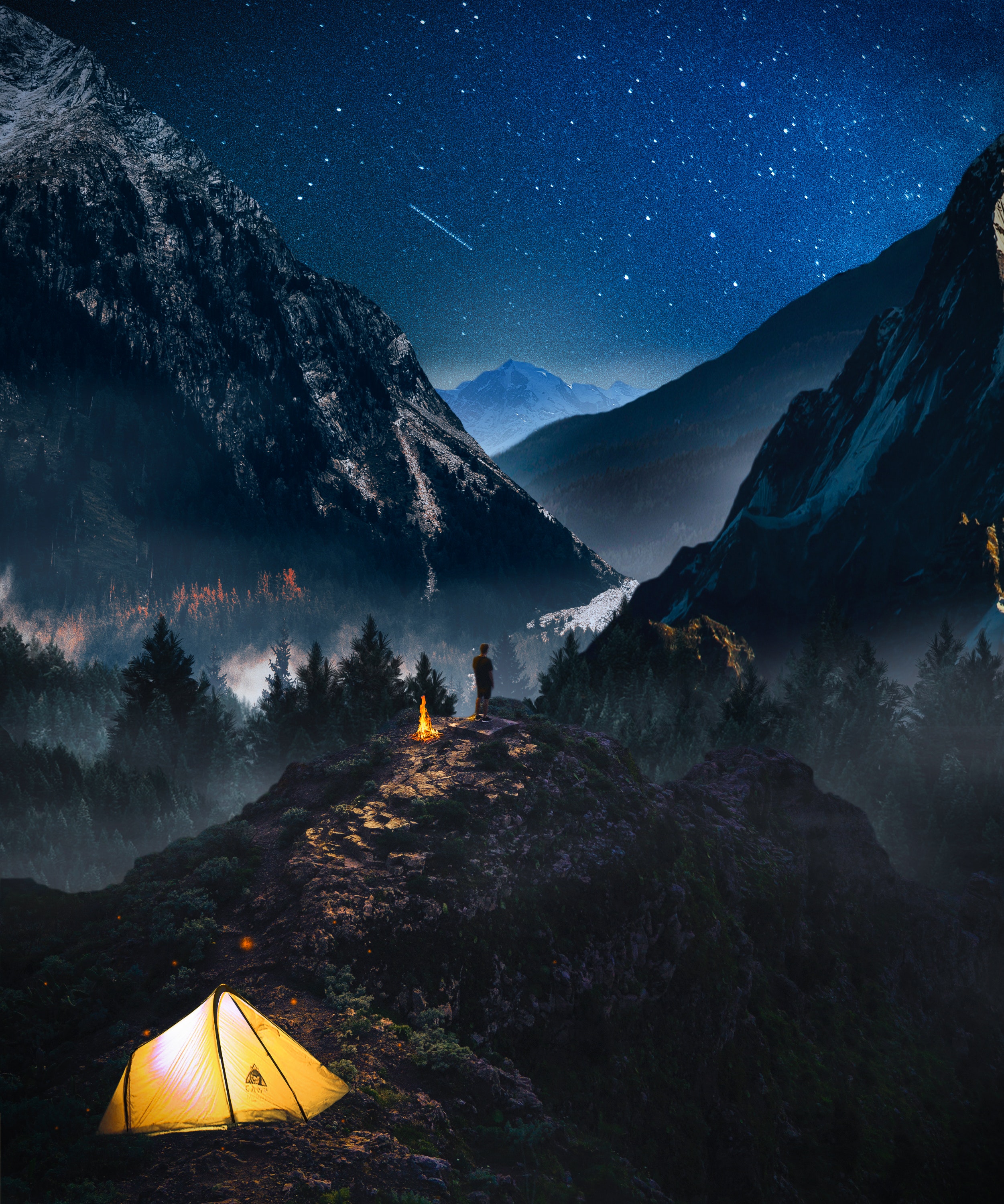 Camping wallpaper for mobile phone