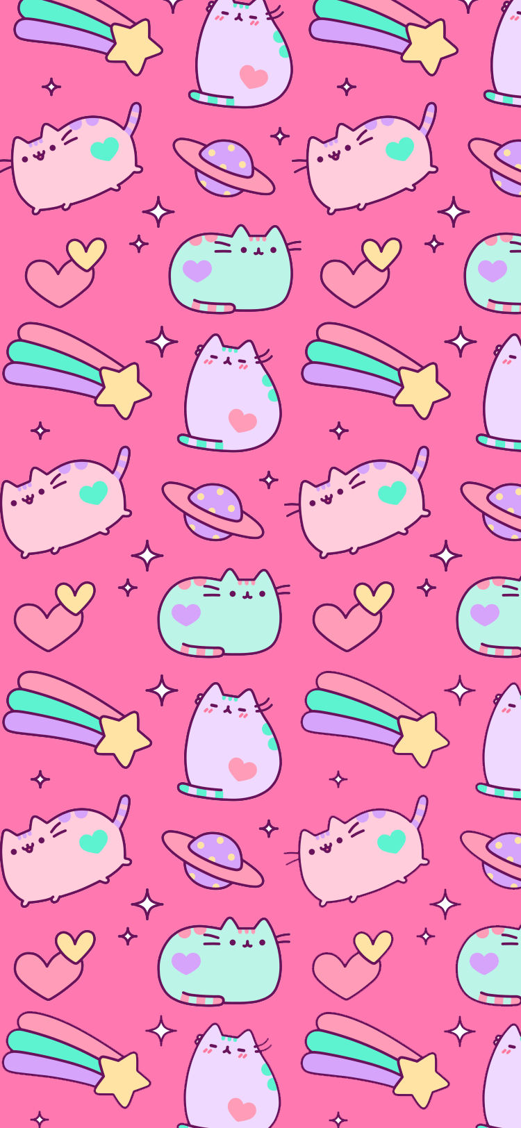 wallpaper #pusheen #pattern #pink