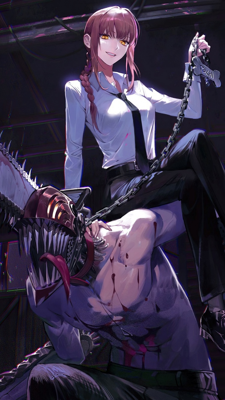 Makima Wallpaper 4K, Denji, Chainsaw Man