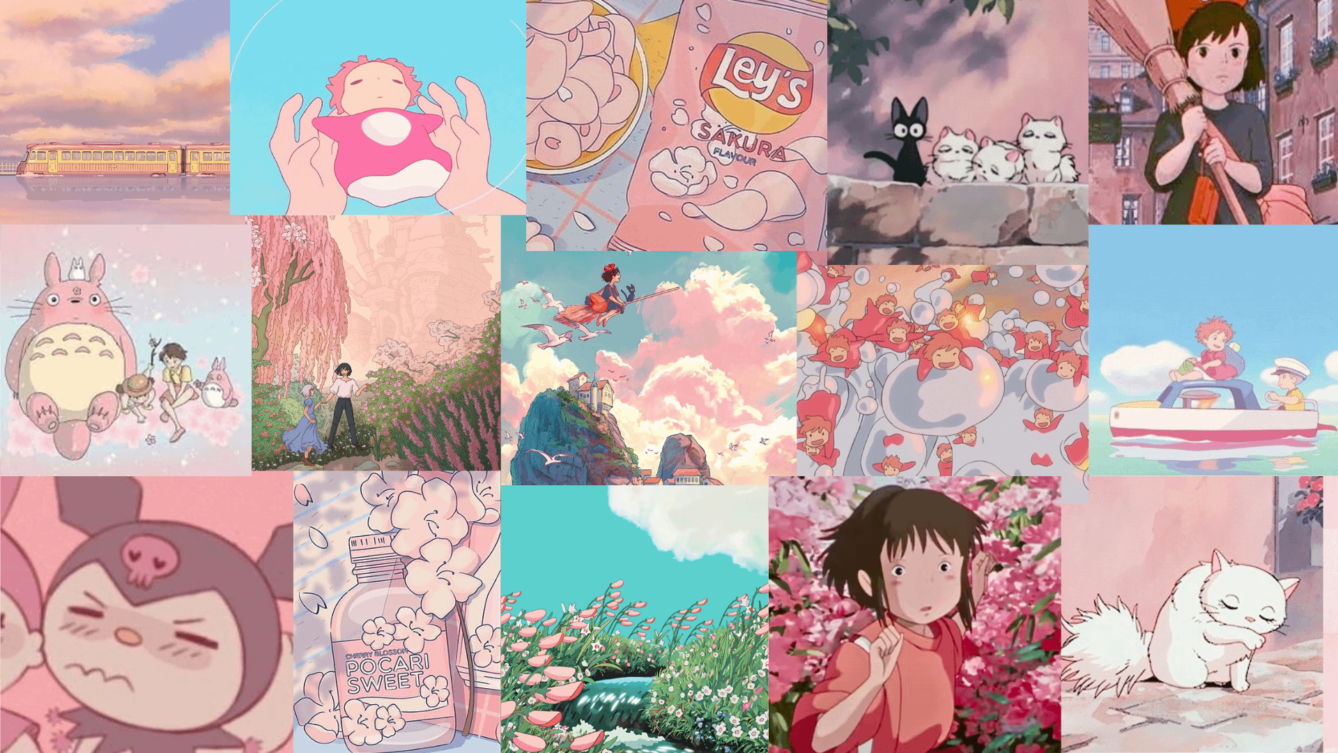 (Pink Ghibli Collage)