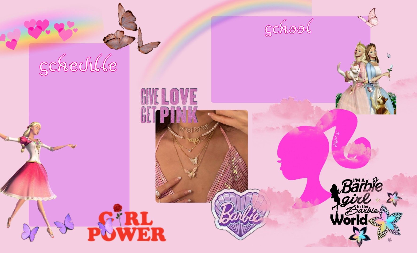 Wallpaper, Barbie computer, Barbie girl