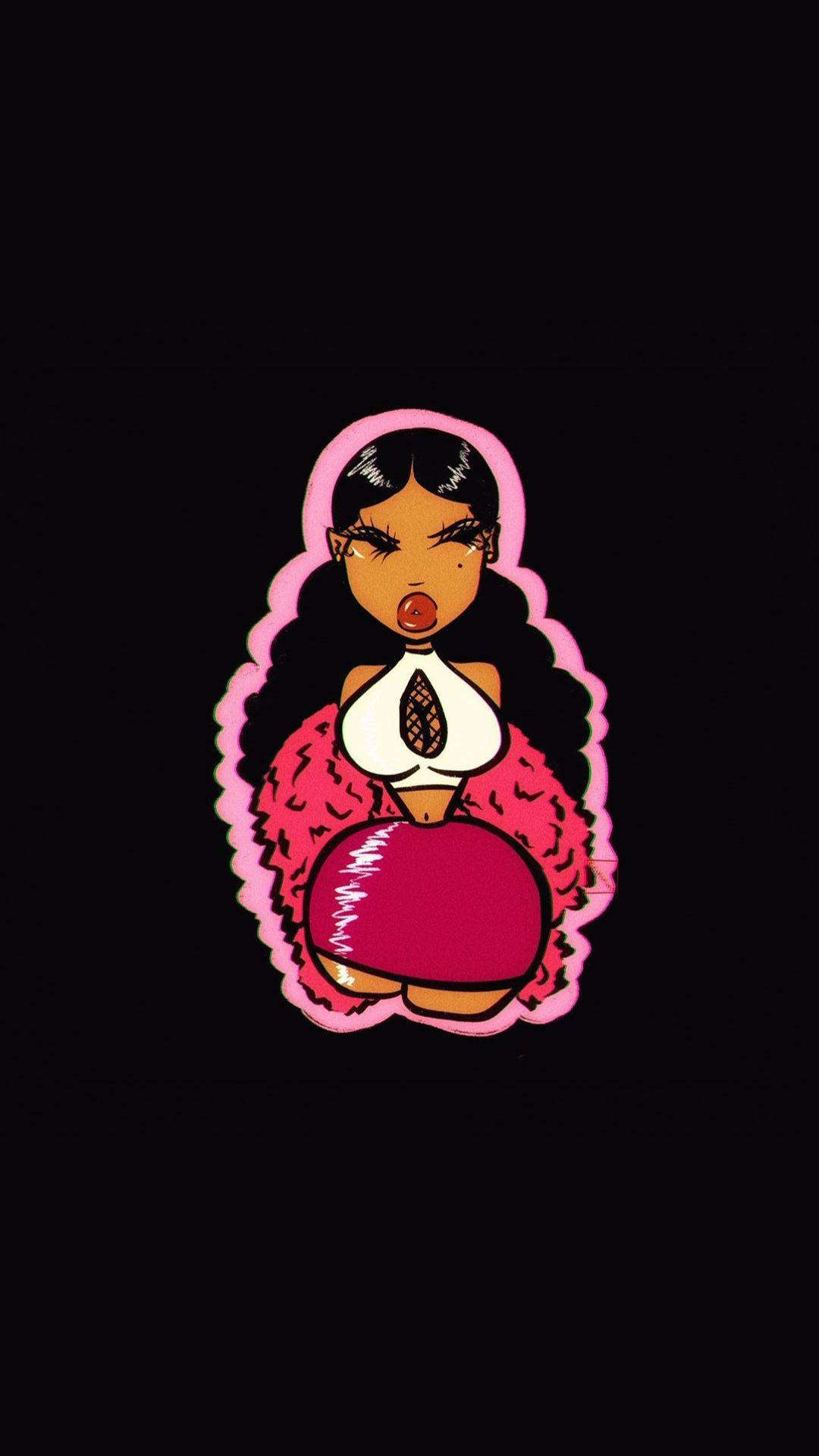 Download free Pink And Black Baddie Pfp