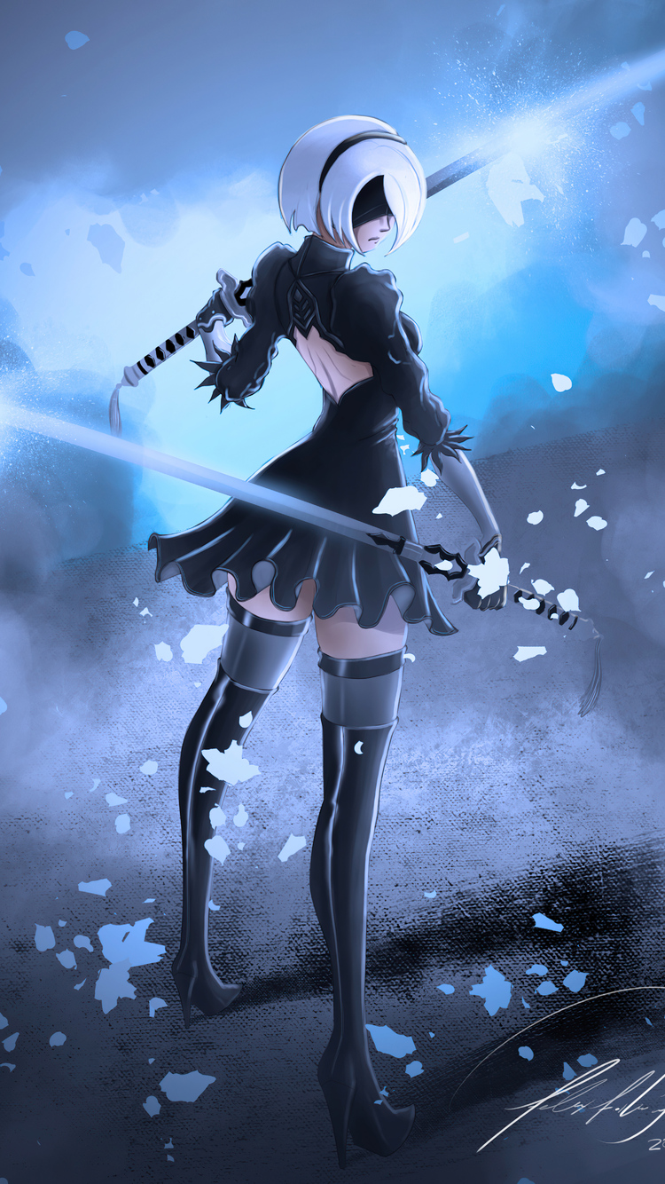2B Nier Automata Fanart iPhone