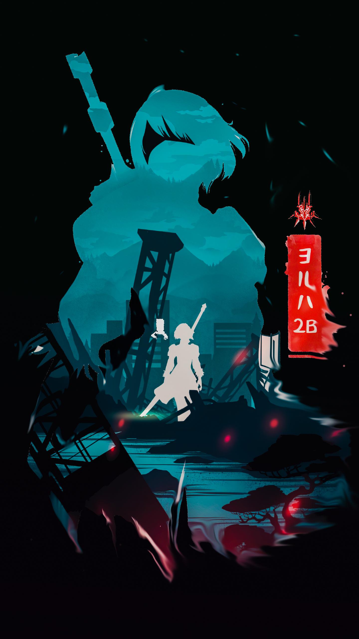 Minimalistic 2B wallpaper, I'm not