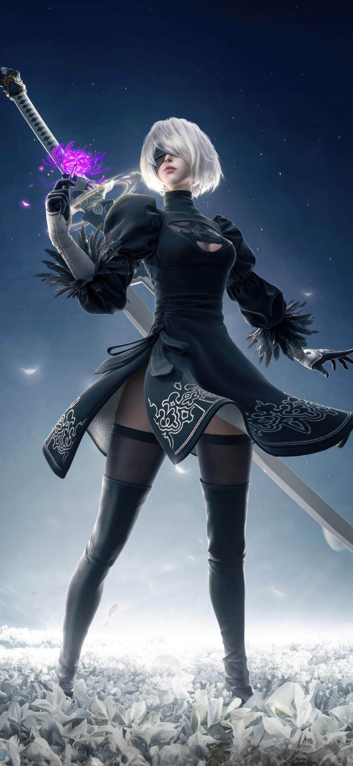 Download wallpaper 1125x2436 2b of nier