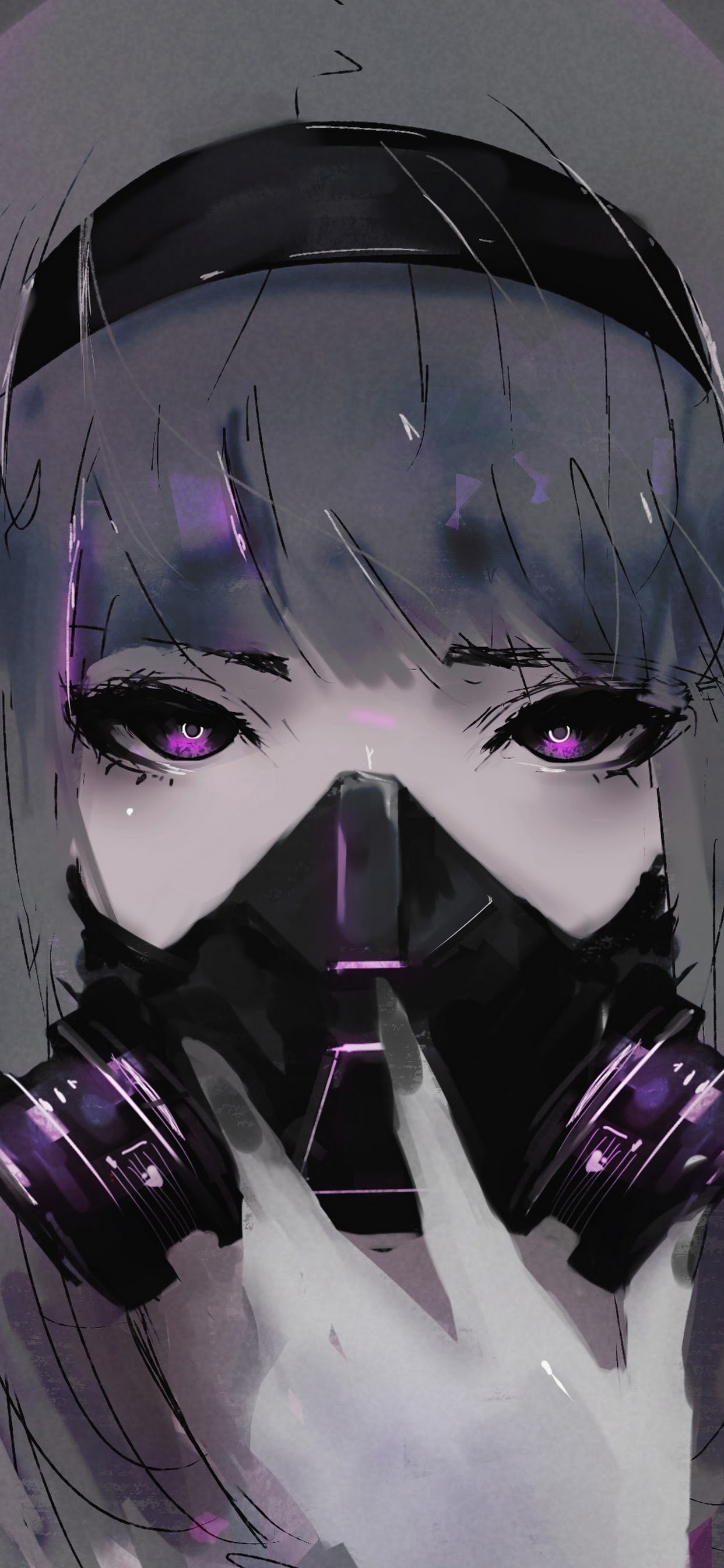 Anime Girl Gas Mask 4K Wallpaper