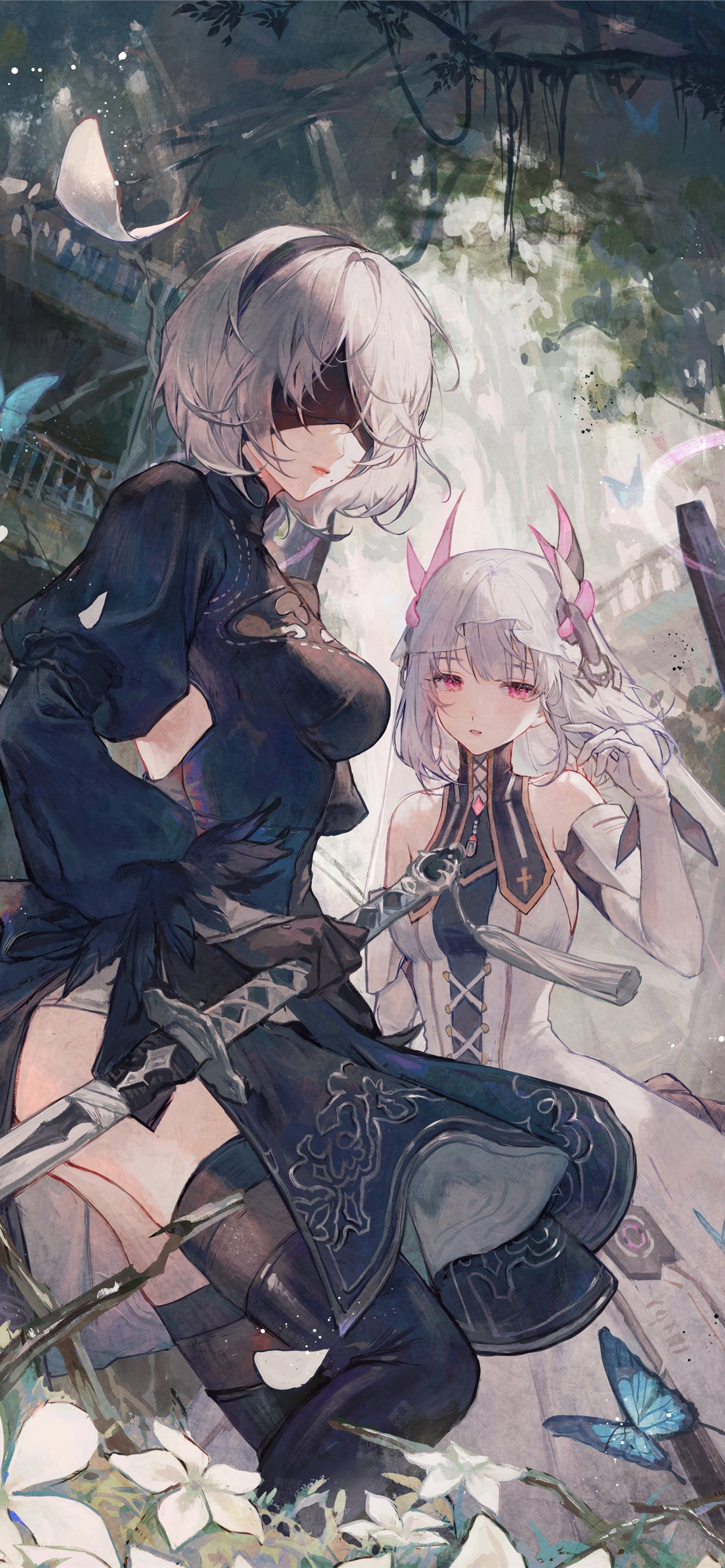 Video Game Art Nier Automata YoRHa 2B
