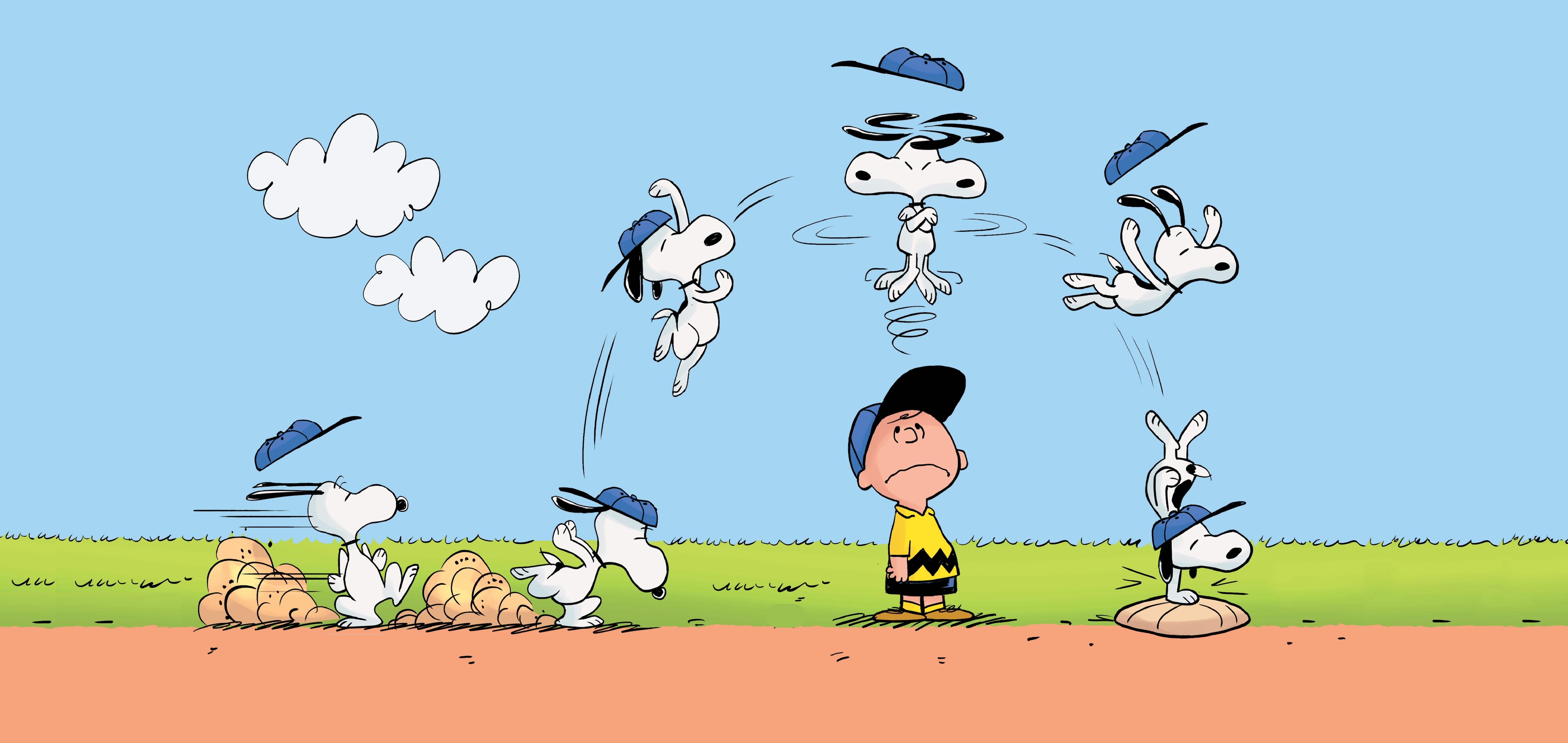 Wallpaper jump, Charlie Brown, Snoopy