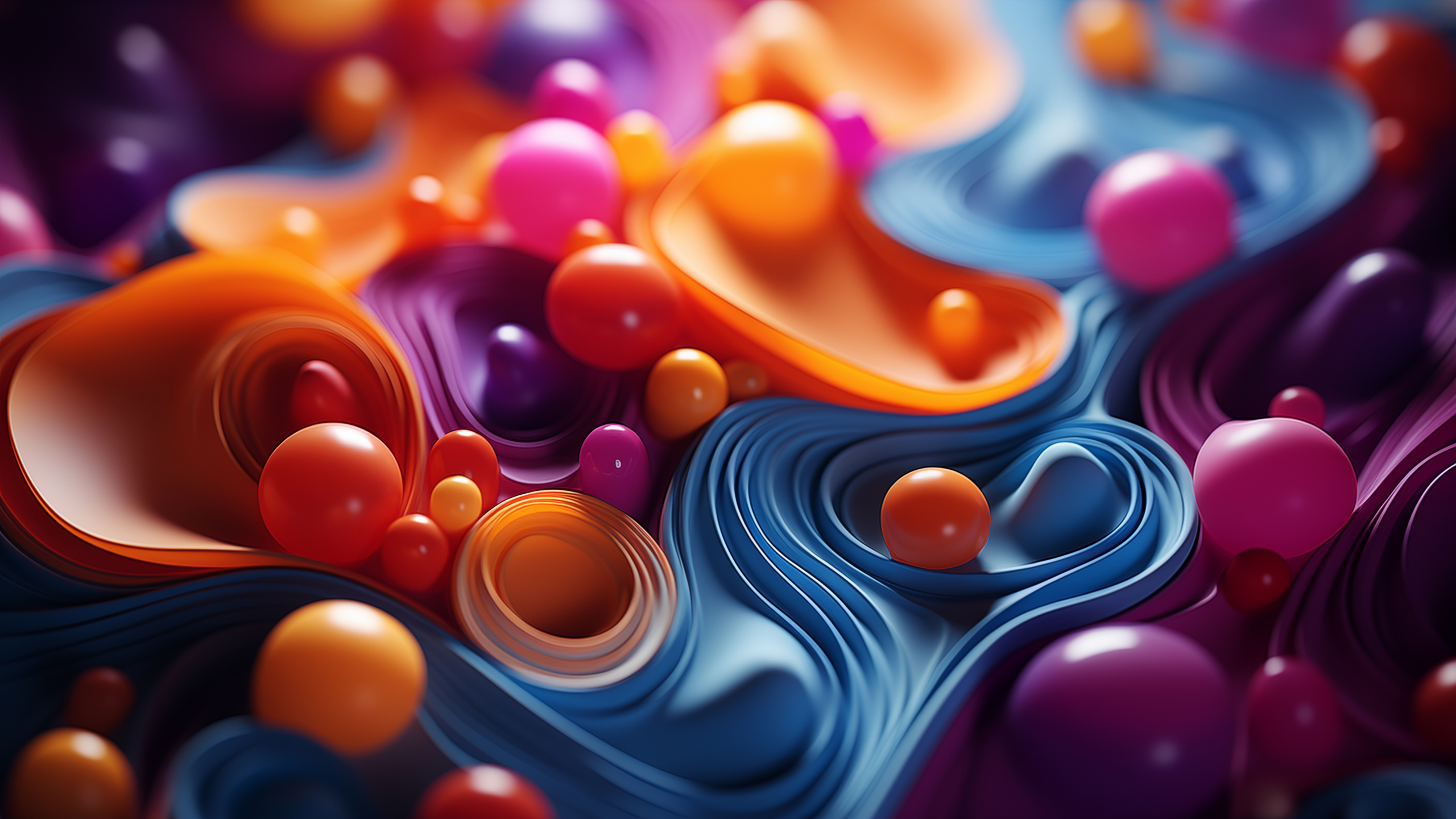 Abstract 3D colorful shapes wallpaper