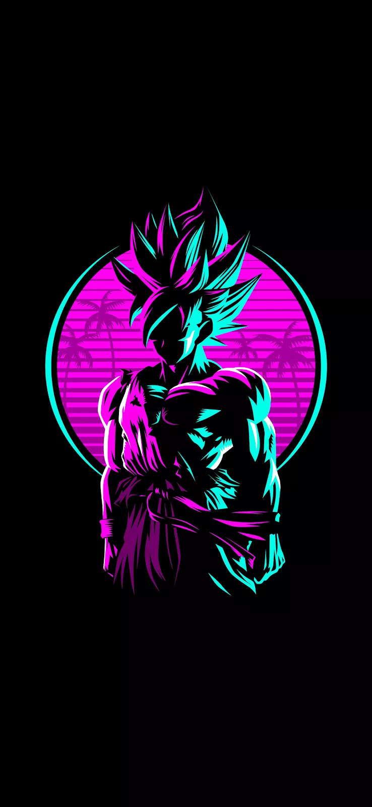 Neon Warrior: Retro Goku HD Phone