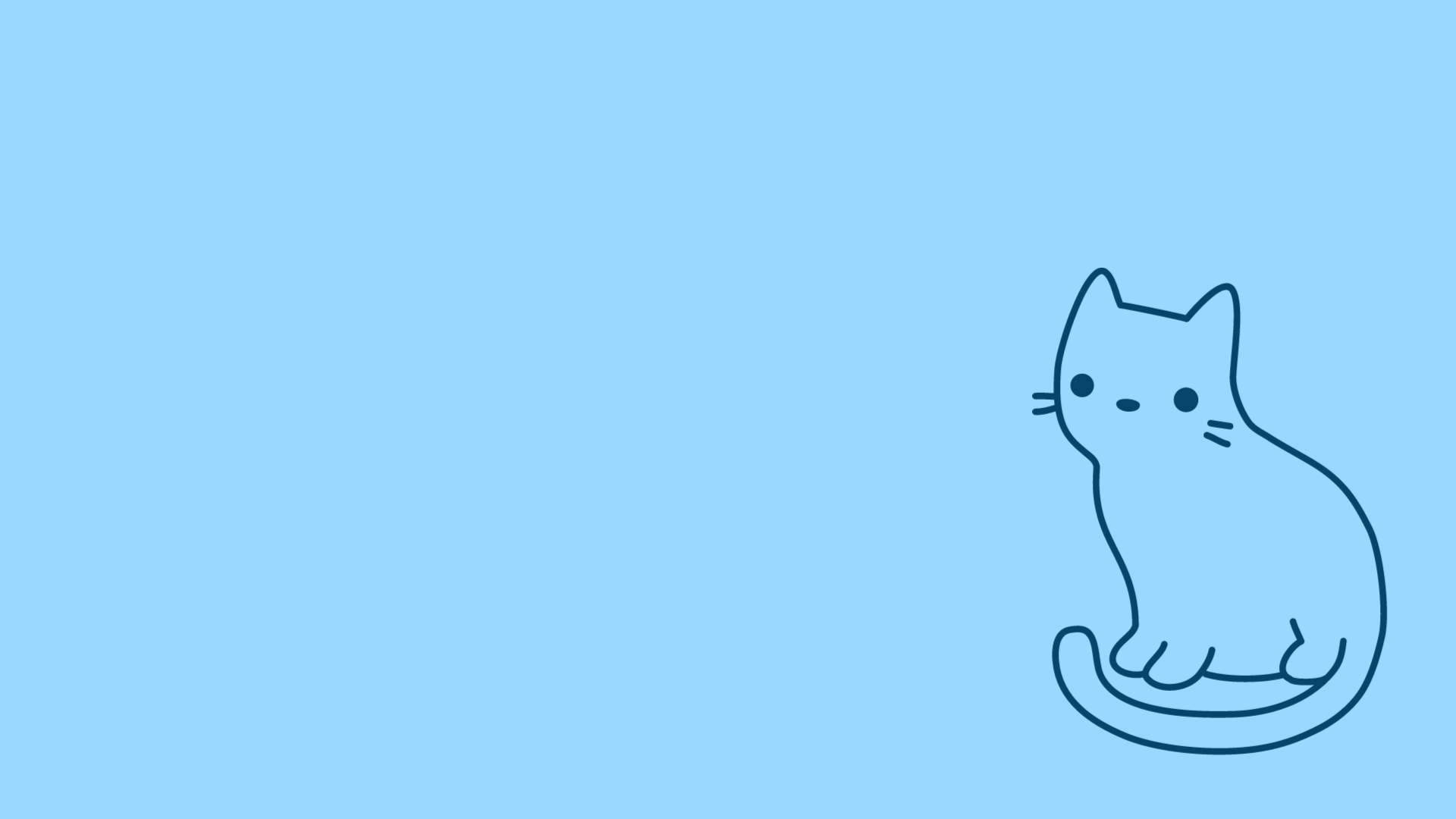 Cute Cat Aesthetic Blue. Paw wallpaper