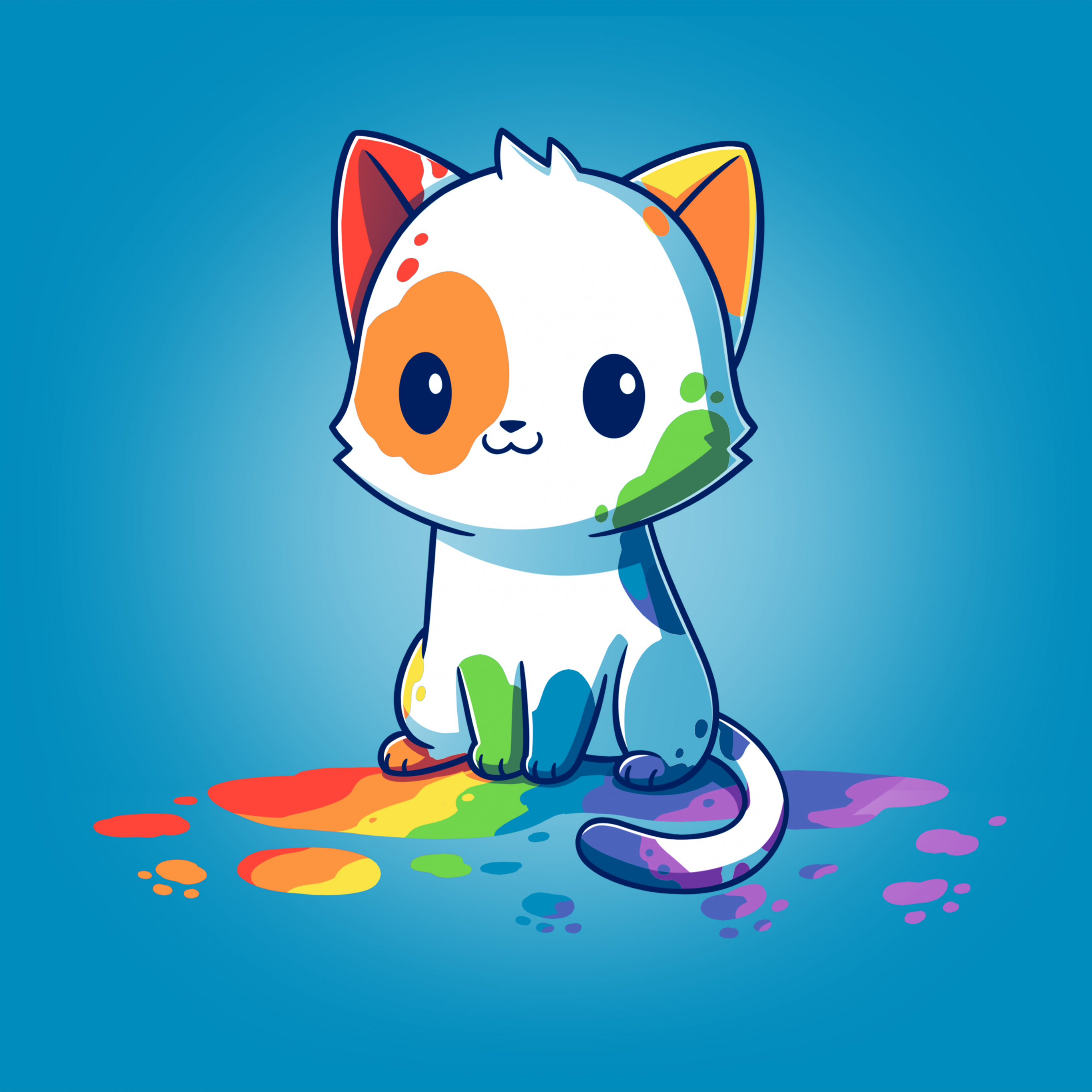 Rainbow cat Wallpaper 4K, Blue