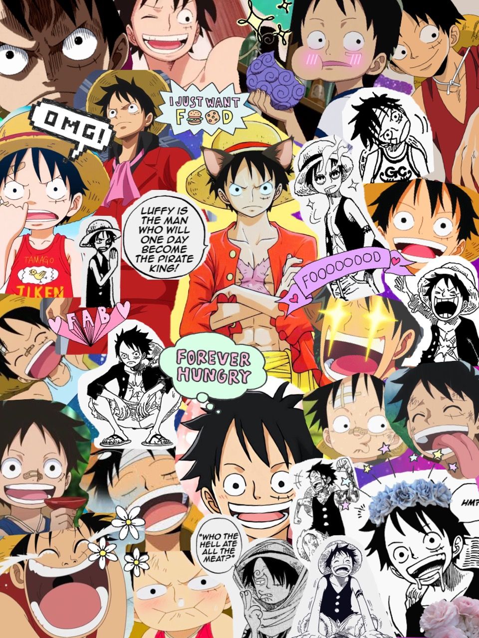 Monkey D. Luffy collage One piece❤️