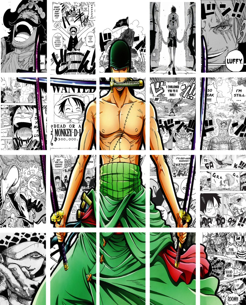onepiece zoro collage kit Paper Print
