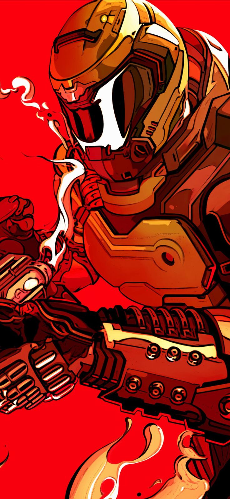 doom eternal fanart 4k iPhone X Wallpaper