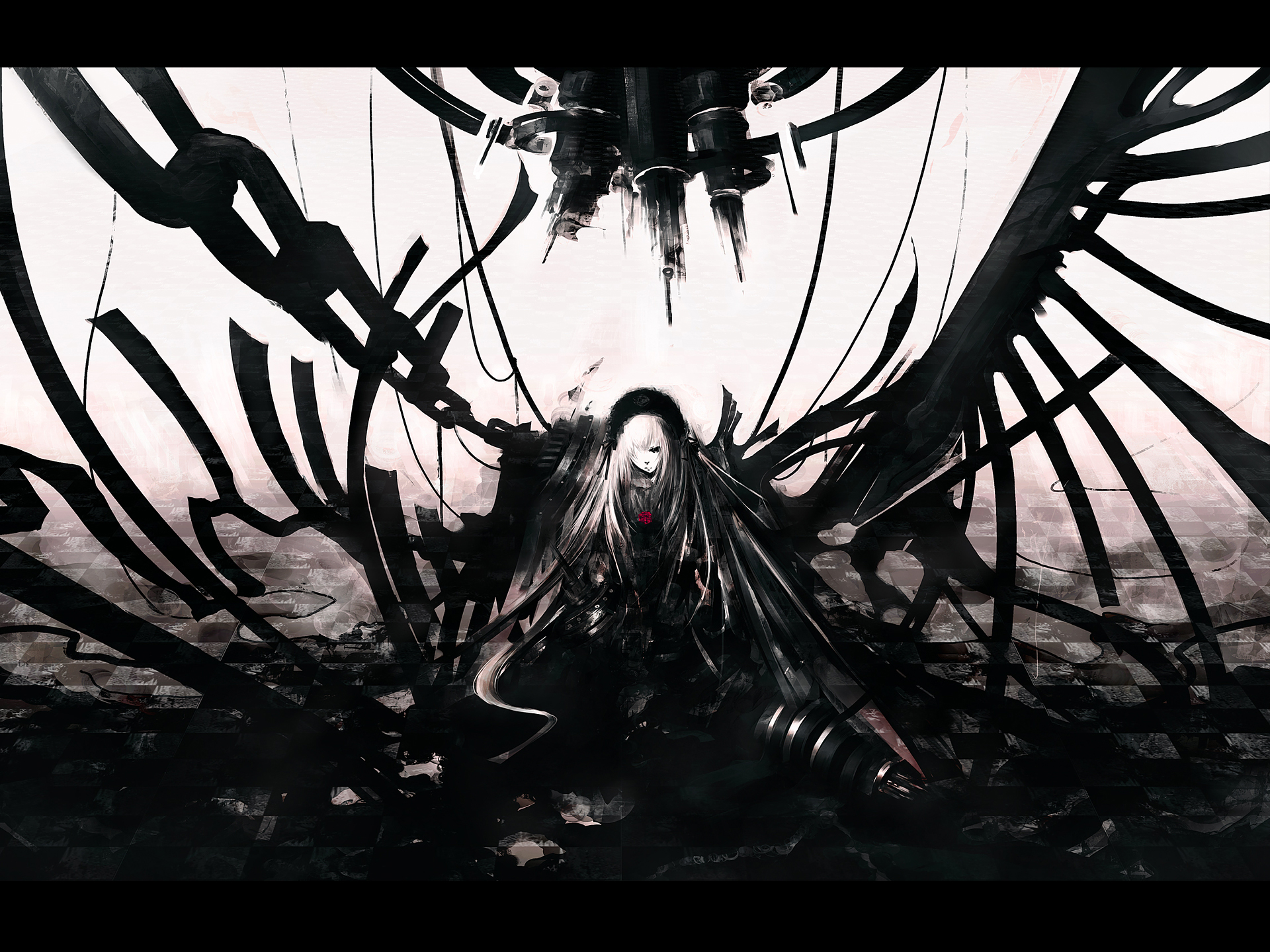 Anime, Dark, Angel, Evil, Chain, Devil