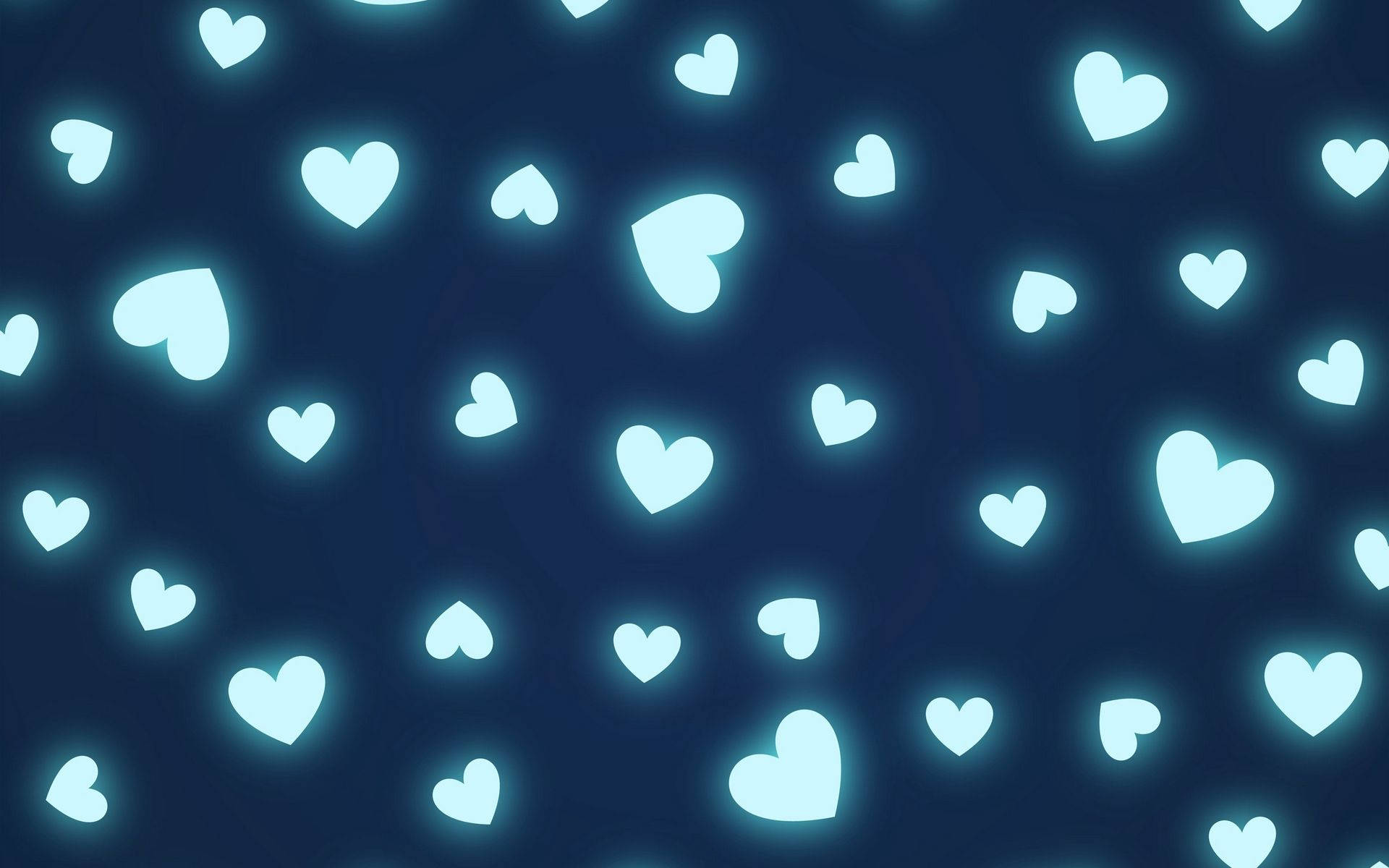 Download free Glowing Blue Hearts