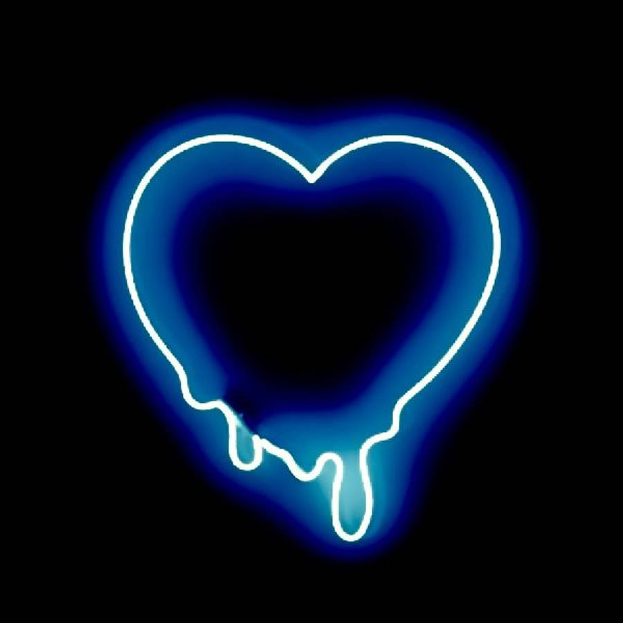 Download free Neon Blue Heart Wallpaper