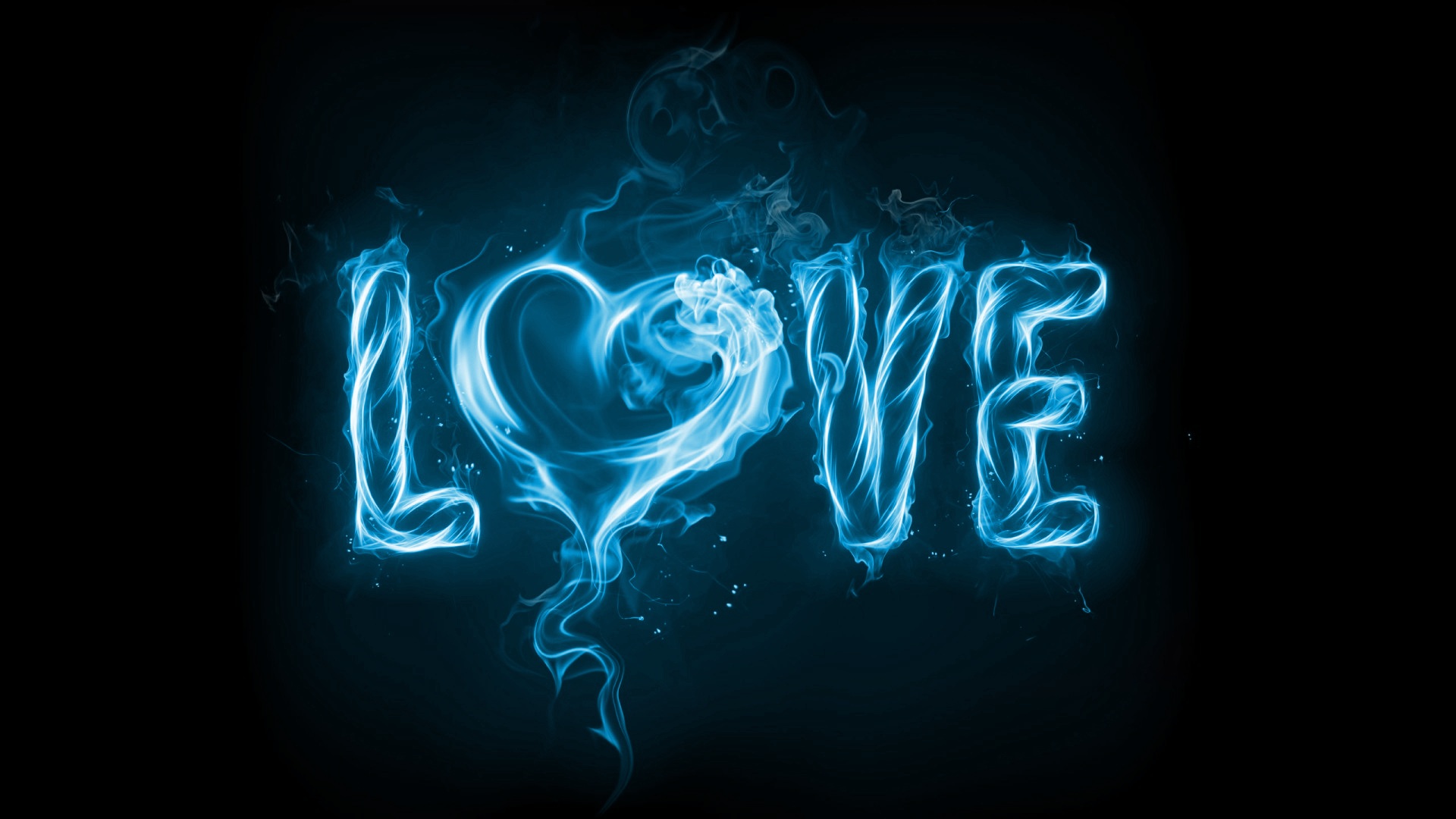 Blue Smoke Artistic Love HD Wallpaper