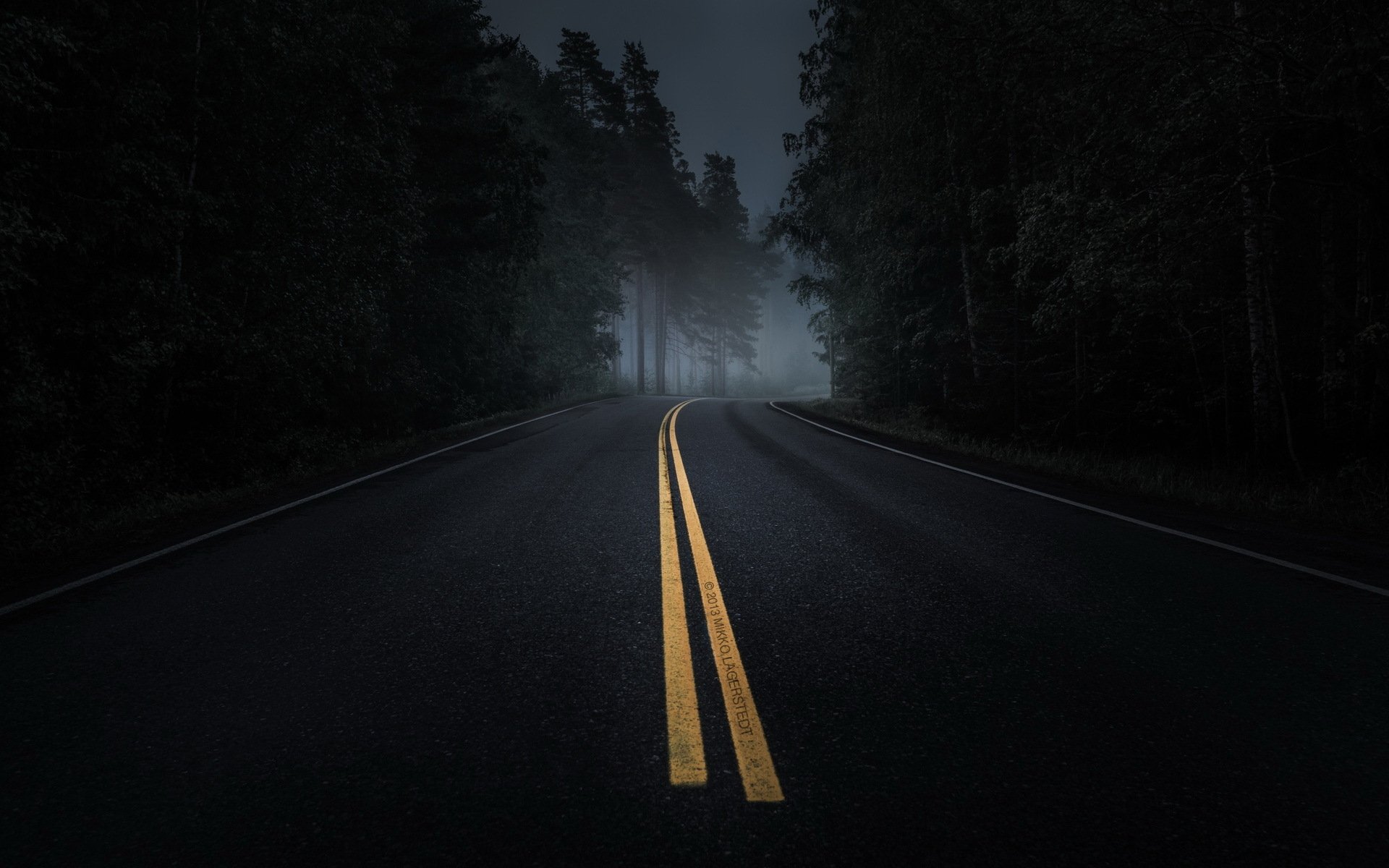 Download Fog Man Made Road HD Wallpaper