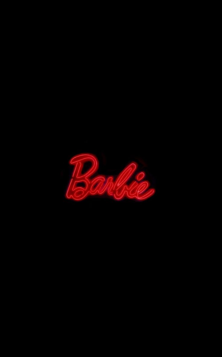 NEON RED / ORANGE BARBIE SIGN. Red