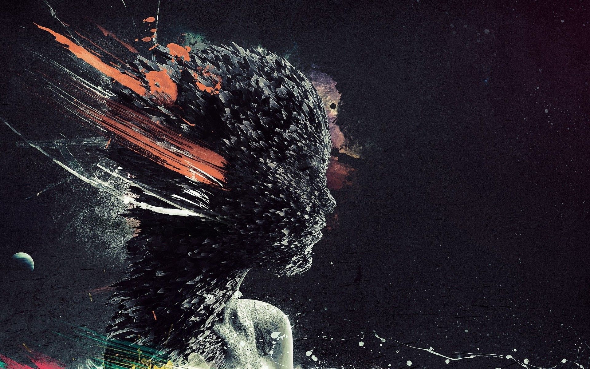 HD desktop wallpaper: Explosion, Face