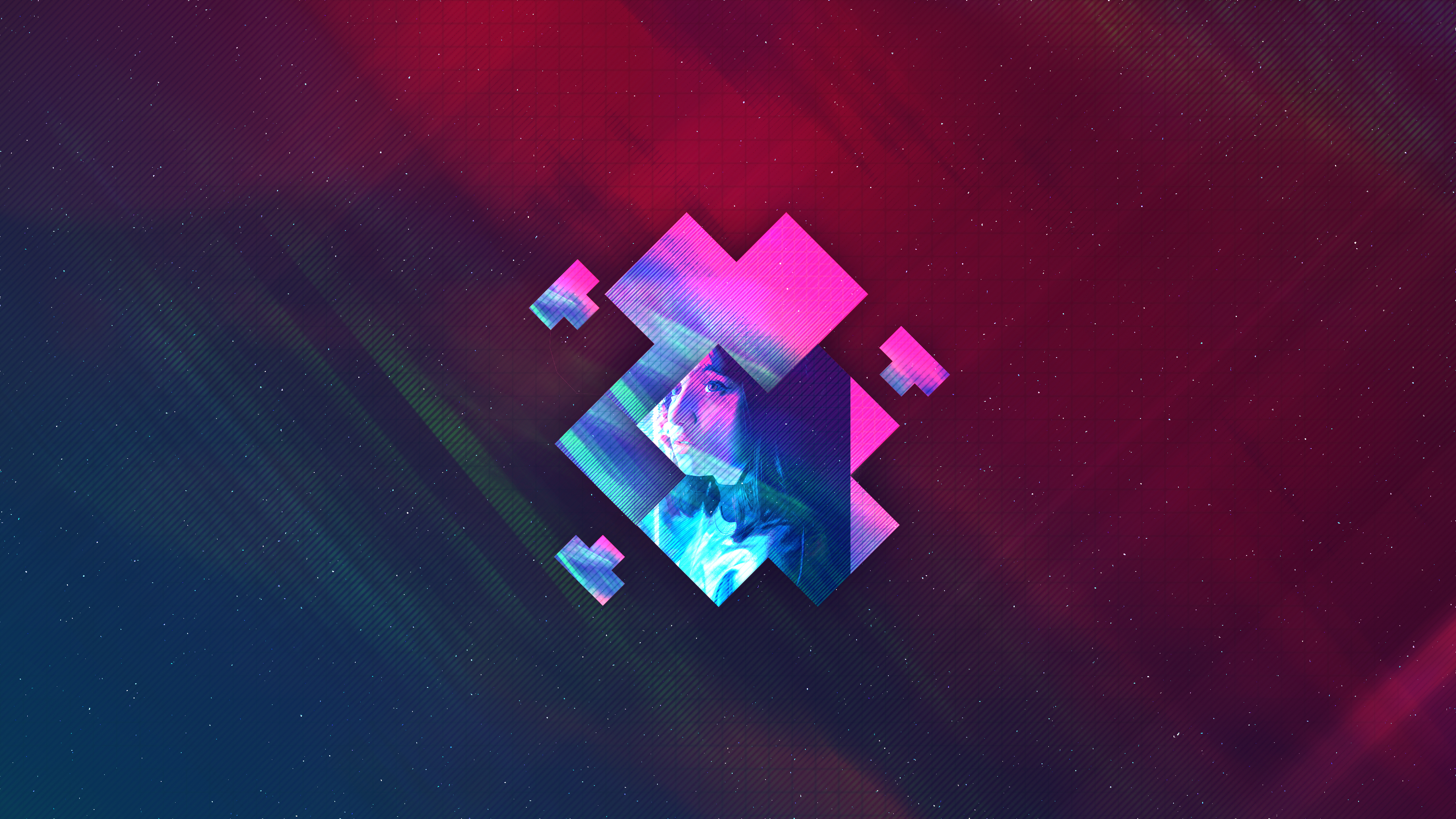 Abstract Outrun Girl 4k Wallpaper, HD