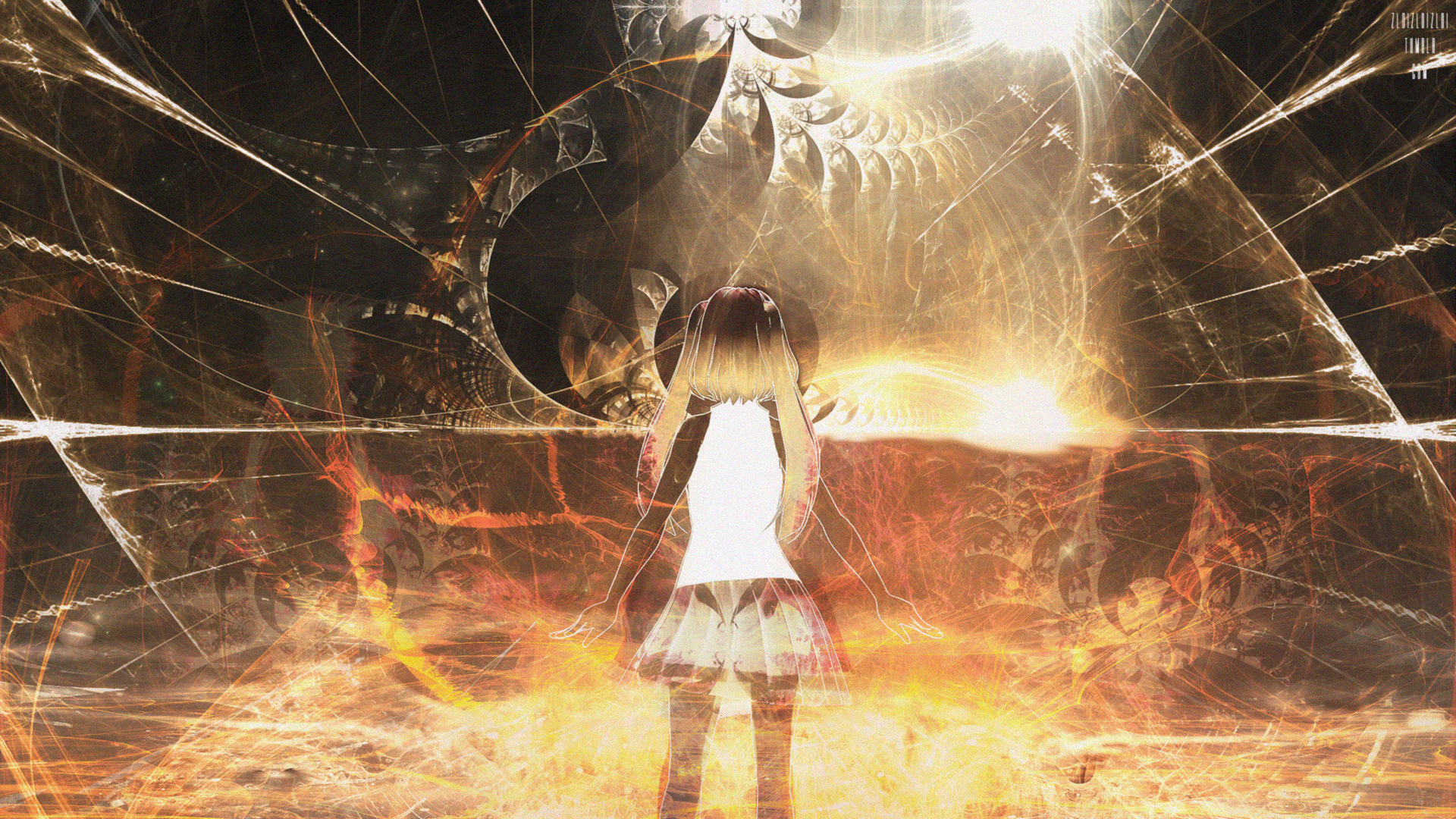 Anime Girl Fractal Abstract Art