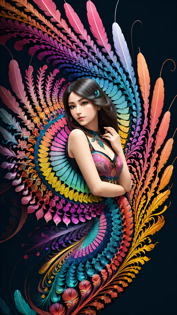 HD girl profile colorful wallpaper