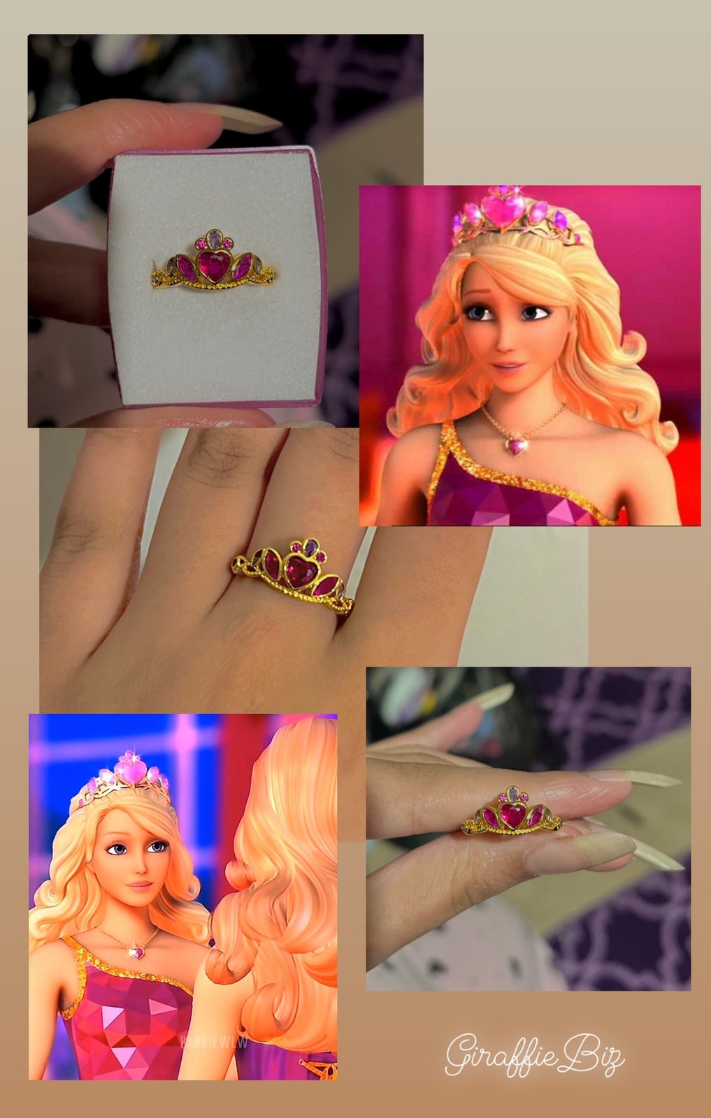 Barbie princess charm school ring