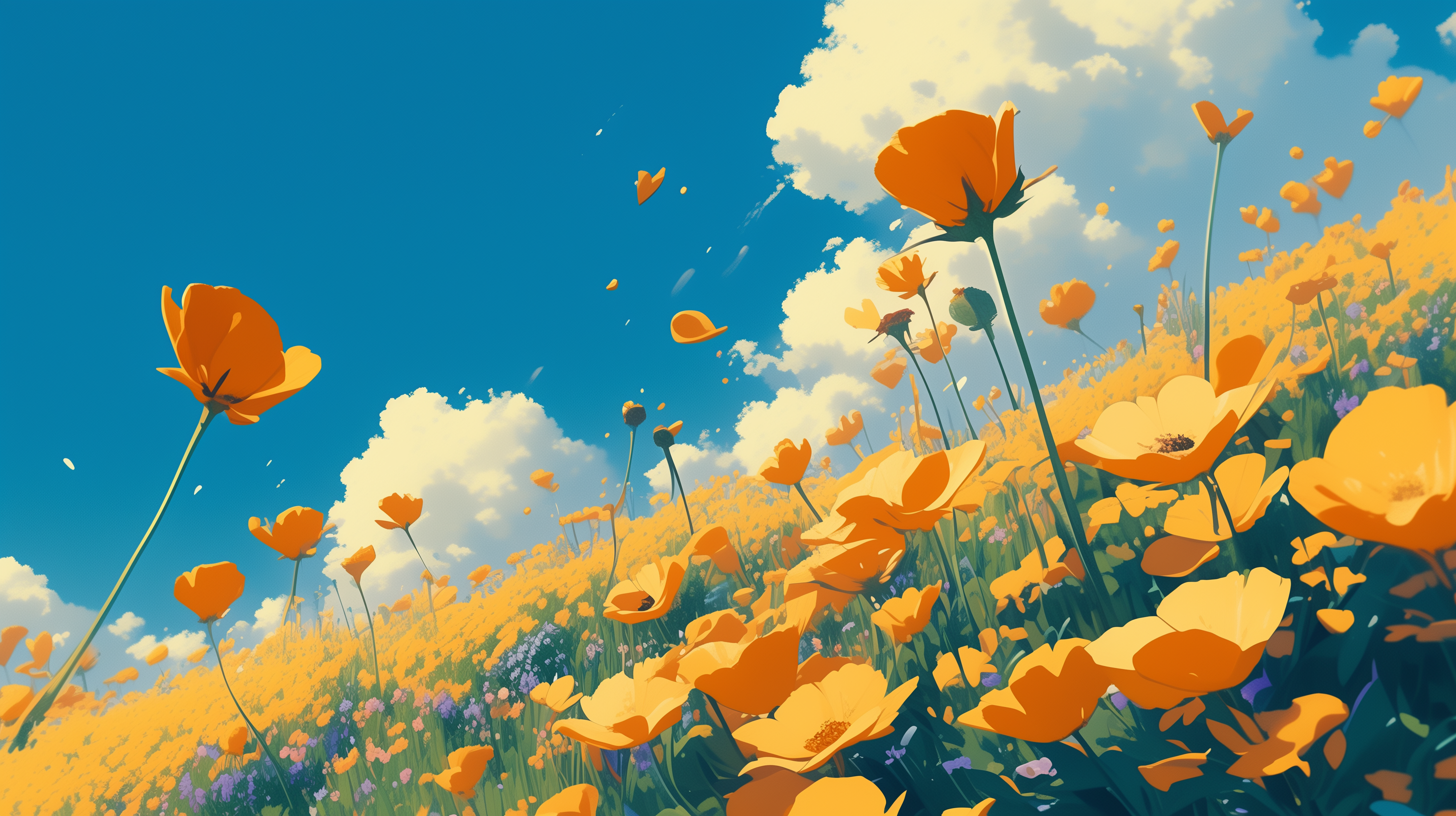 California Poppy Meadow HD Wallpaper