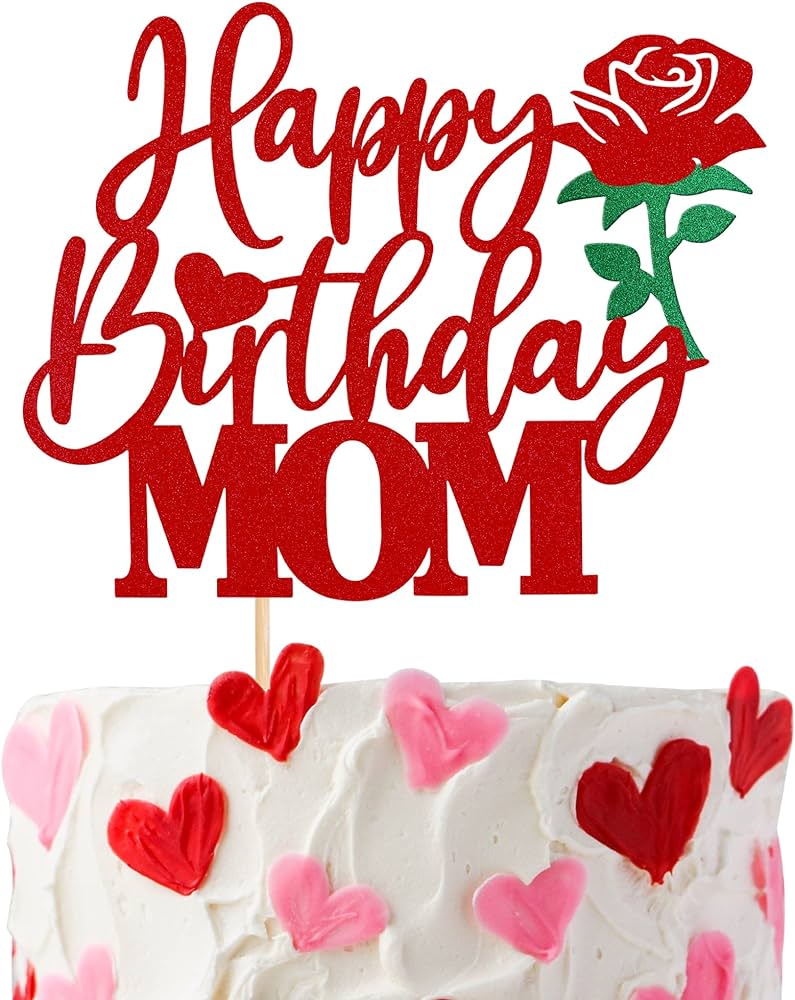 PCS Happy Birthday Mom Cake Topper