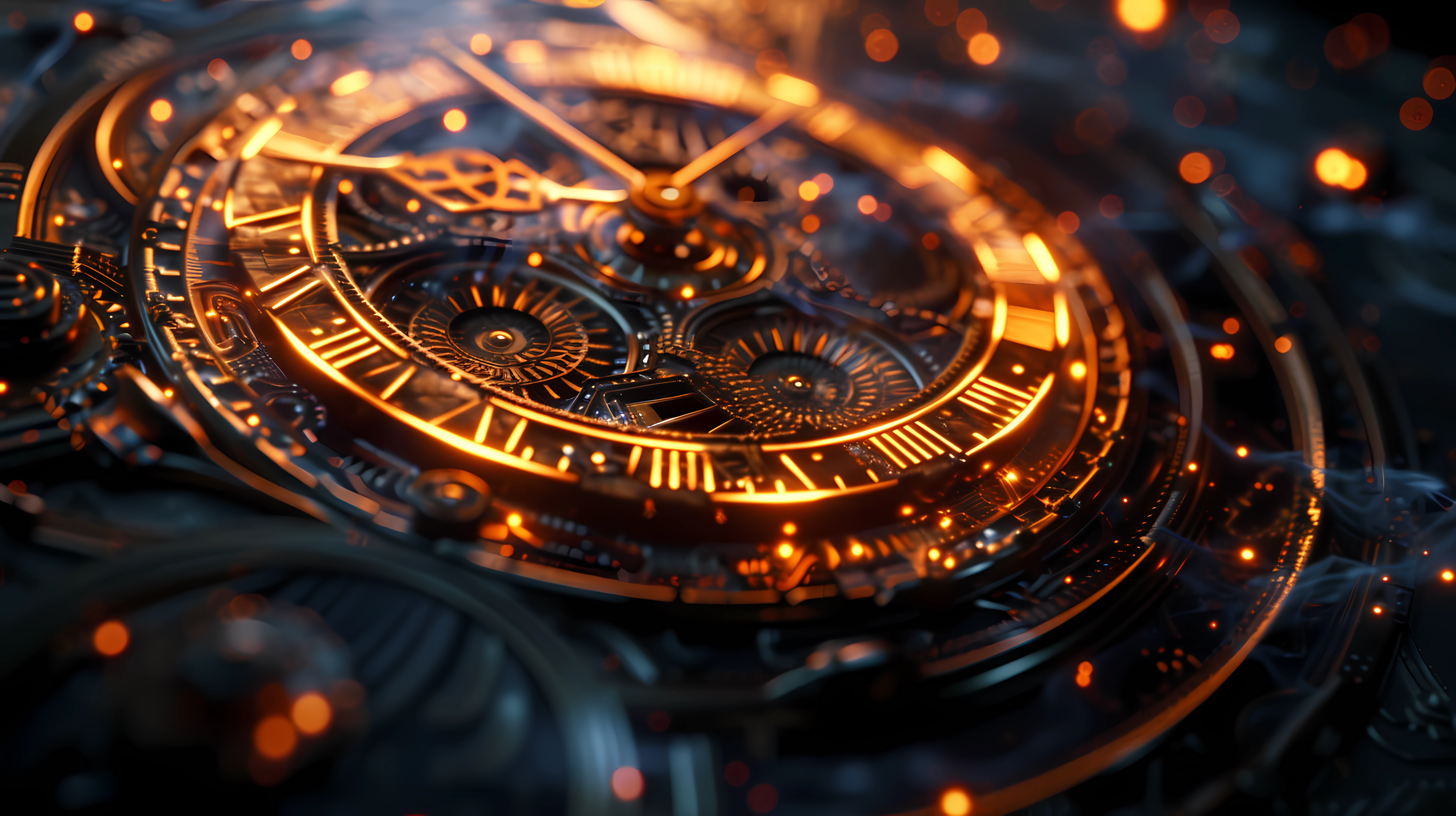 Glowing clockwork detail